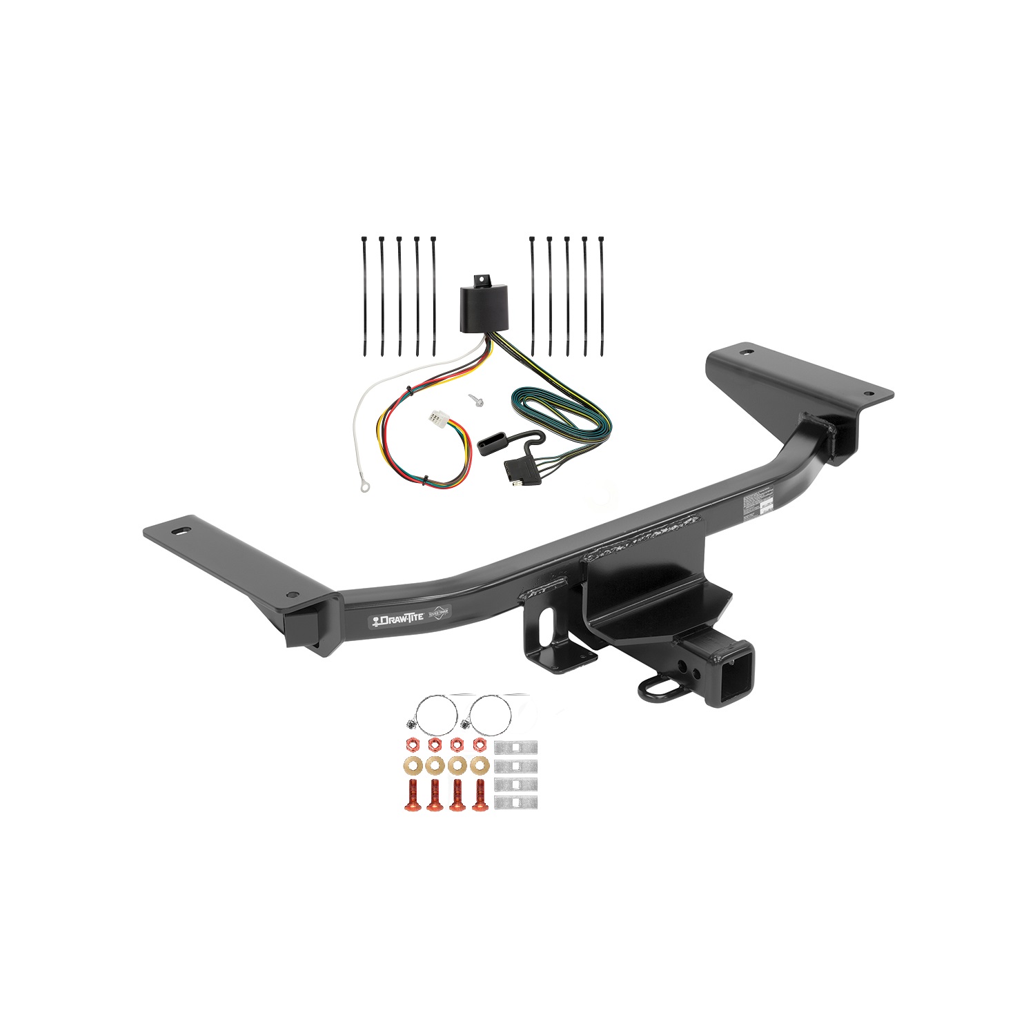 2016-2017 Mazda CX-9 Draw-tite Class 3 Trailer Hitch, 2 Inch Square Receiver Bundle w/ Plug-n-Play T-One Wiring Harness