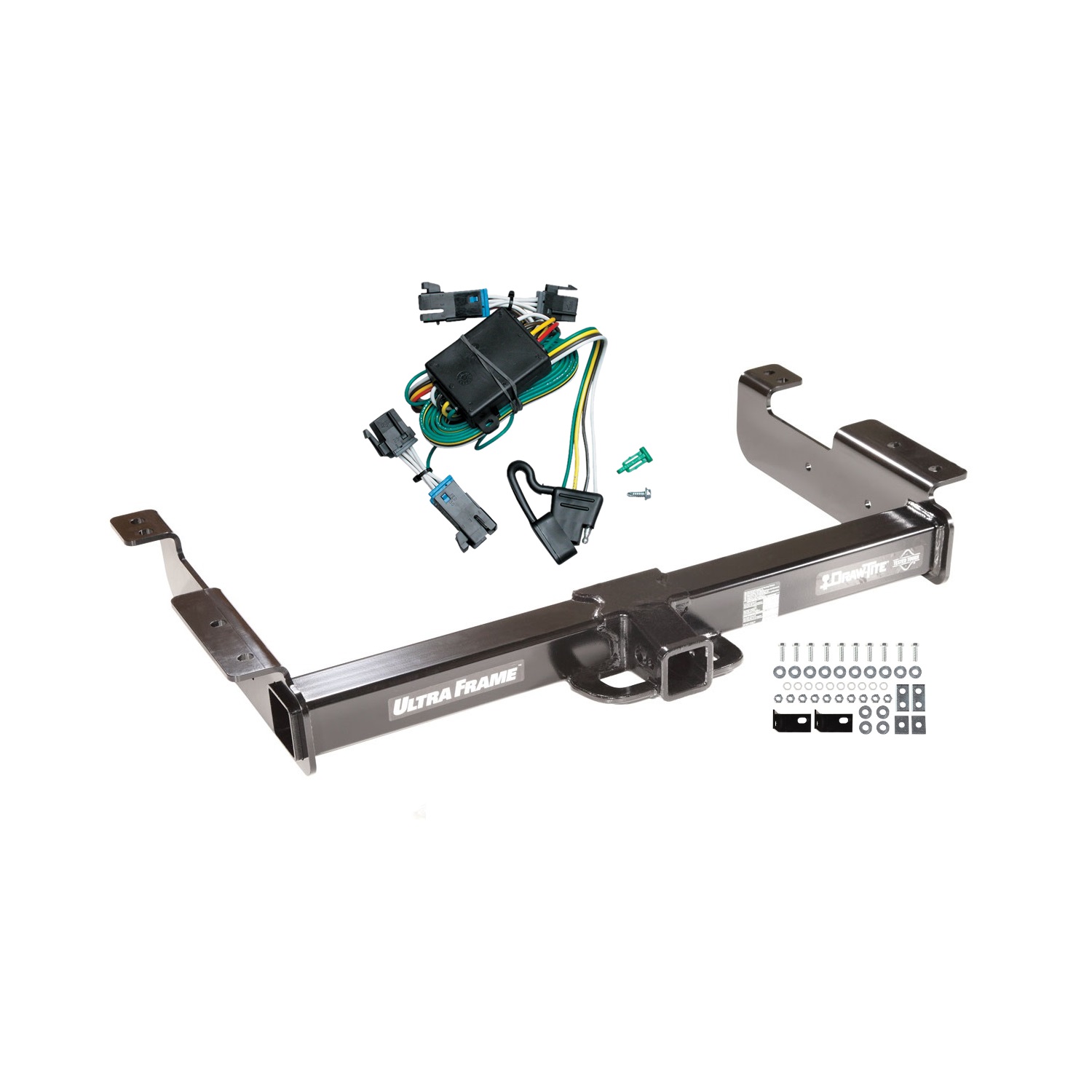 2000-2002 Chevrolet Express 1500 Draw-tite Class 5 Trailer Hitch, 2 Inch Square Receiver Bundle w/ Plug-n-Play T-One Wiring Harness thumbnail 0