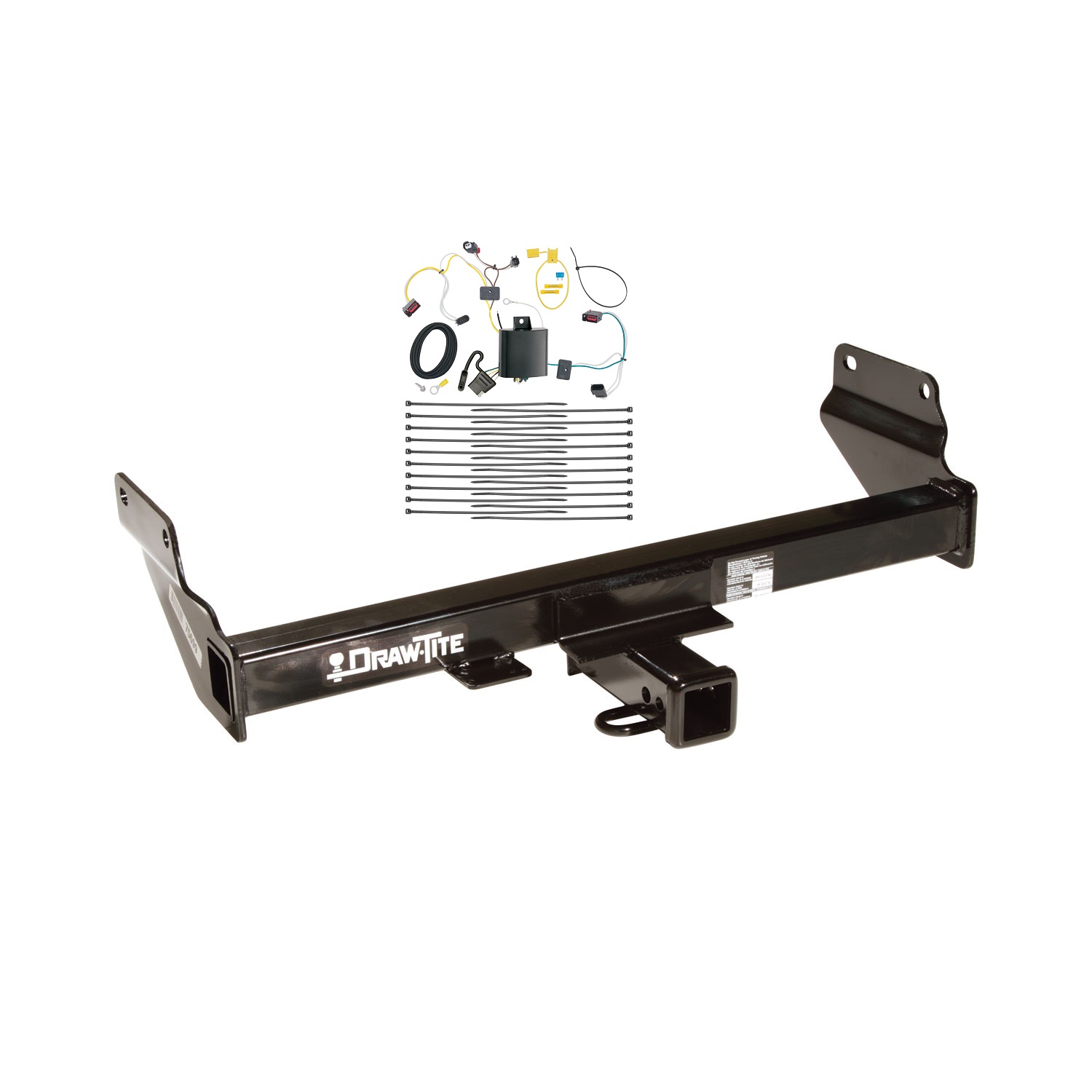 2014-2021 Jeep Grand Cherokee Except w/OEM Tow Hook or ECODiesel Engine Draw-tite Class 3 Trailer Hitch, 2 Inch Square Receiver Bundle w/ Plug-n-Play T-One Wiring Harness thumbnail 0