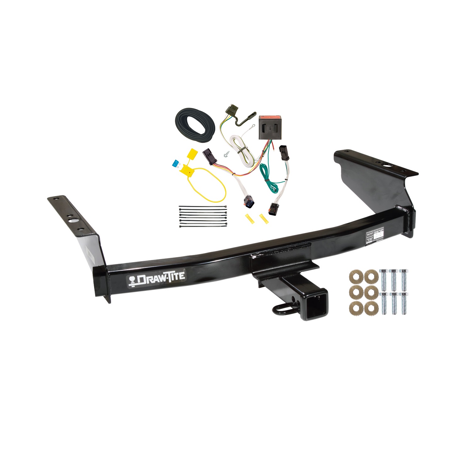 2002-2004 Jeep Liberty Draw-tite Class 3 Trailer Hitch, 2 Inch Square Receiver Bundle w/ Plug-n-Play T-One Wiring Harness thumbnail 0
