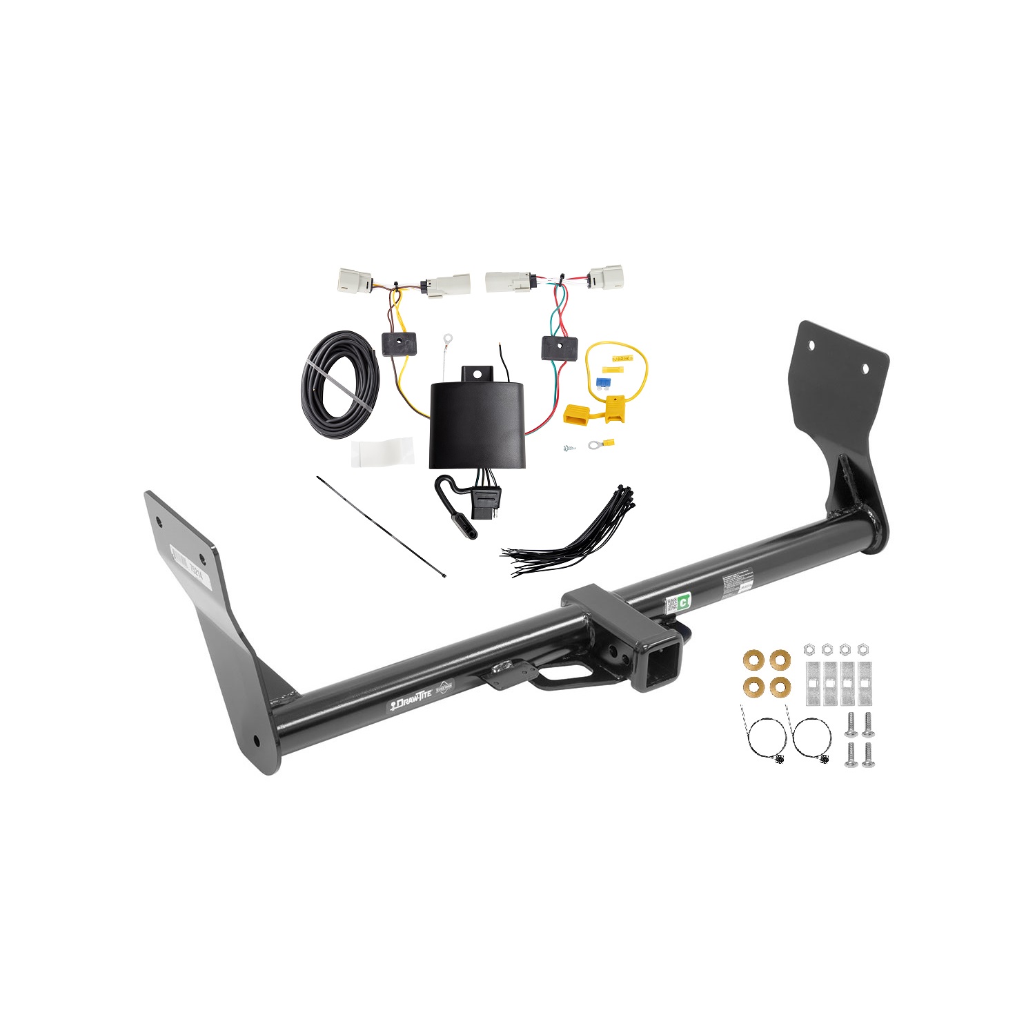 2019-2024 Ford Edge Except TitaniumDraw-Tite Class 3 Trailer Hitch, 2 Inch Square Receiver Bundle w/ Plug-n-Play T-One Wiring Harness DTB75214-118805 thumbnail 0
