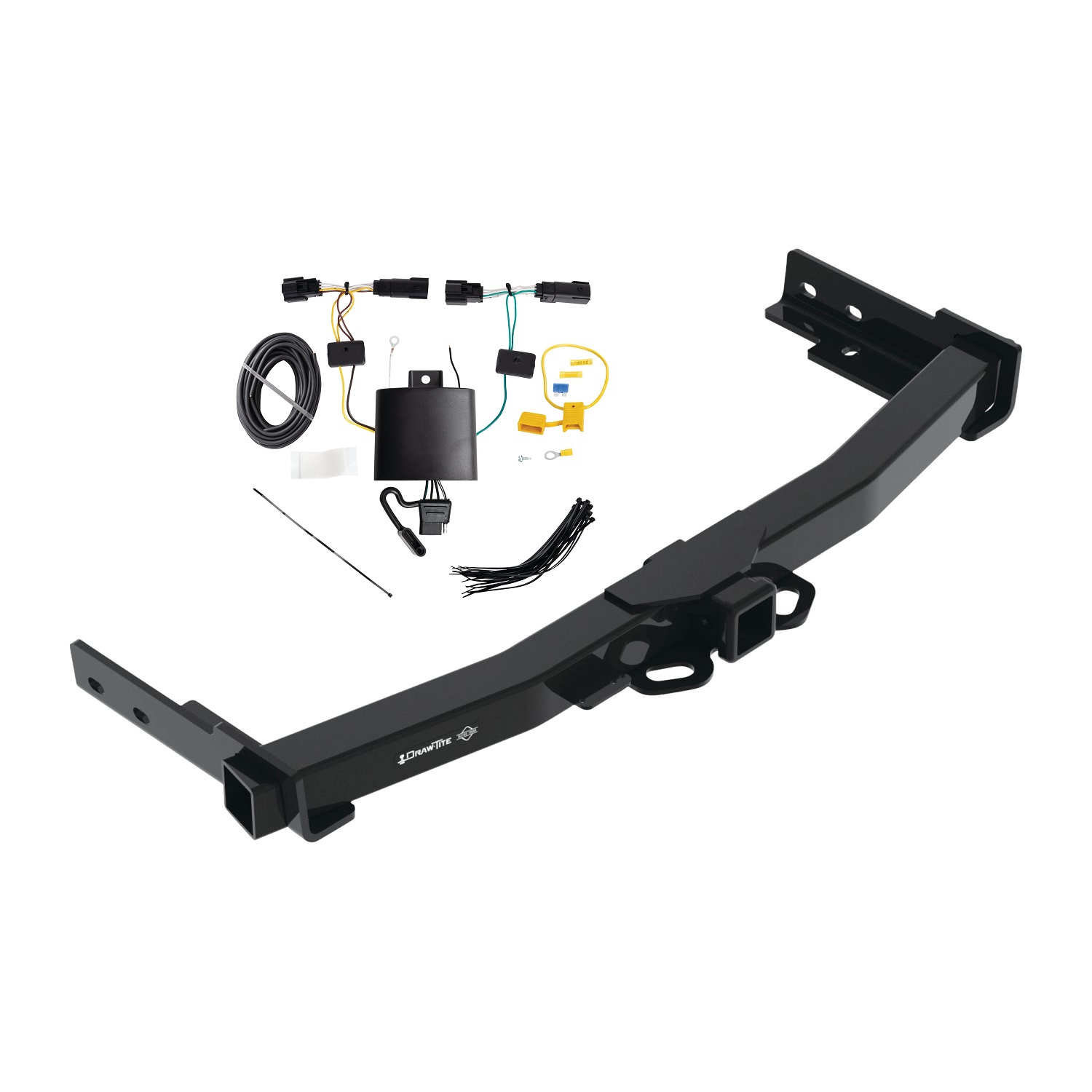 2022-2024 Jeep Grand Cherokee Draw-Tite Class 4 Trailer Hitch, 2 Inch Square Receiver Bundle w/ Plug-n-Play T-One Wiring Harness thumbnail 0