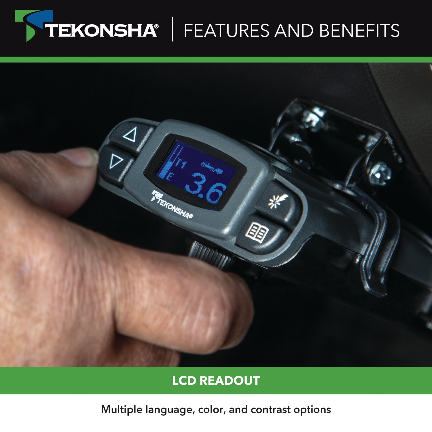 Tekonsha Prodigy P3  Proportional Under-Dash Brake Controller for Trailers with 1-4 Axles, Black 90195 thumbnail 4