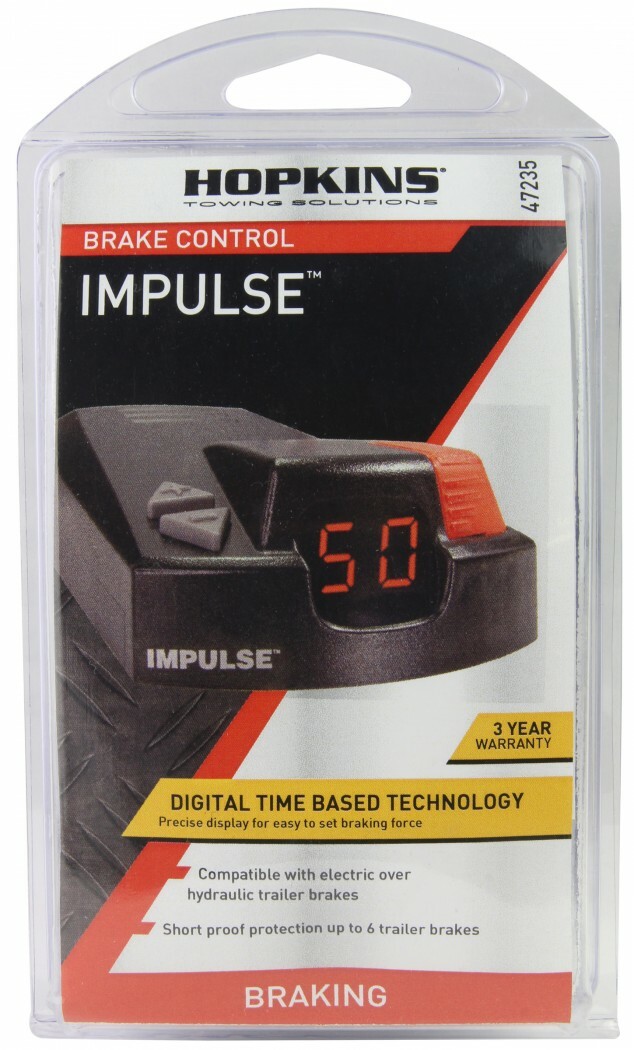 Hopkins Time-Delay Trailer Brake Controller – Digital LED Display, Vertical Manual Slide, 1-3 Axles, Plug-In Simple® thumbnail 2