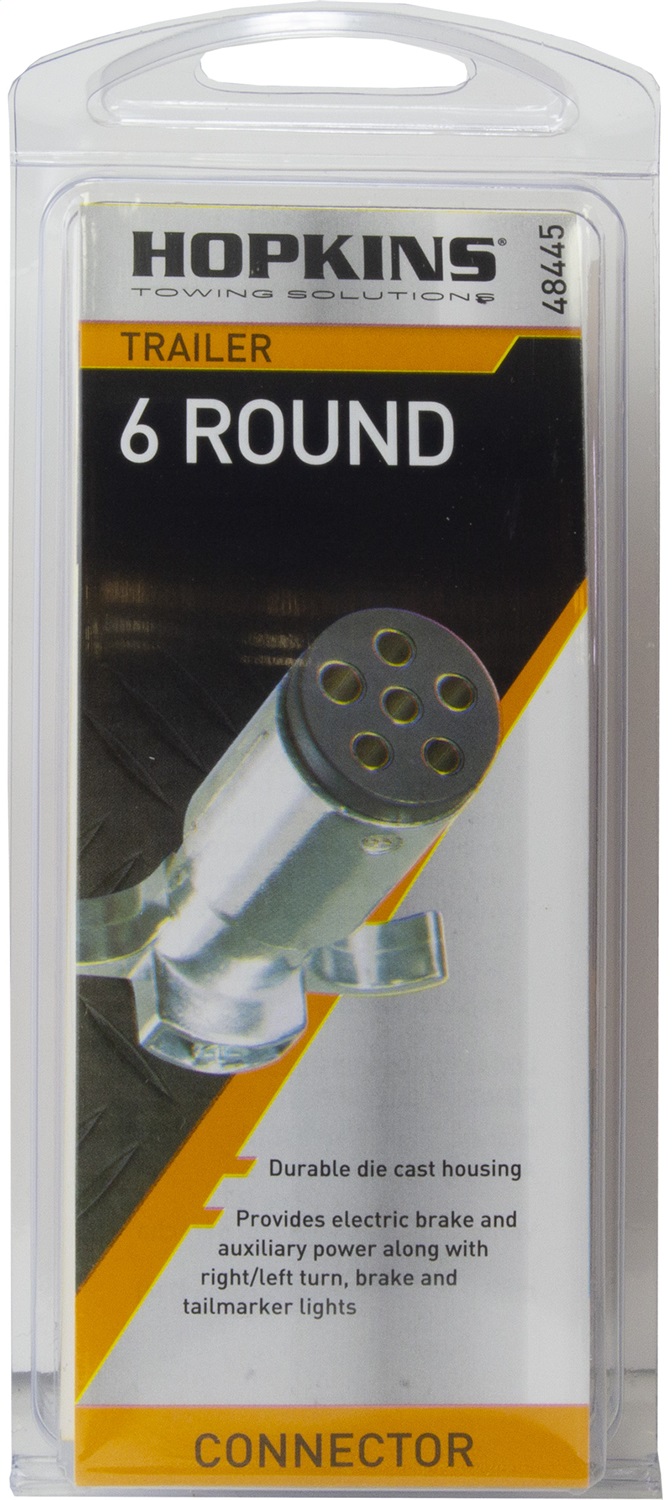 Hopkins 6-Pole Round Trailer End Connector 48445 thumbnail 1