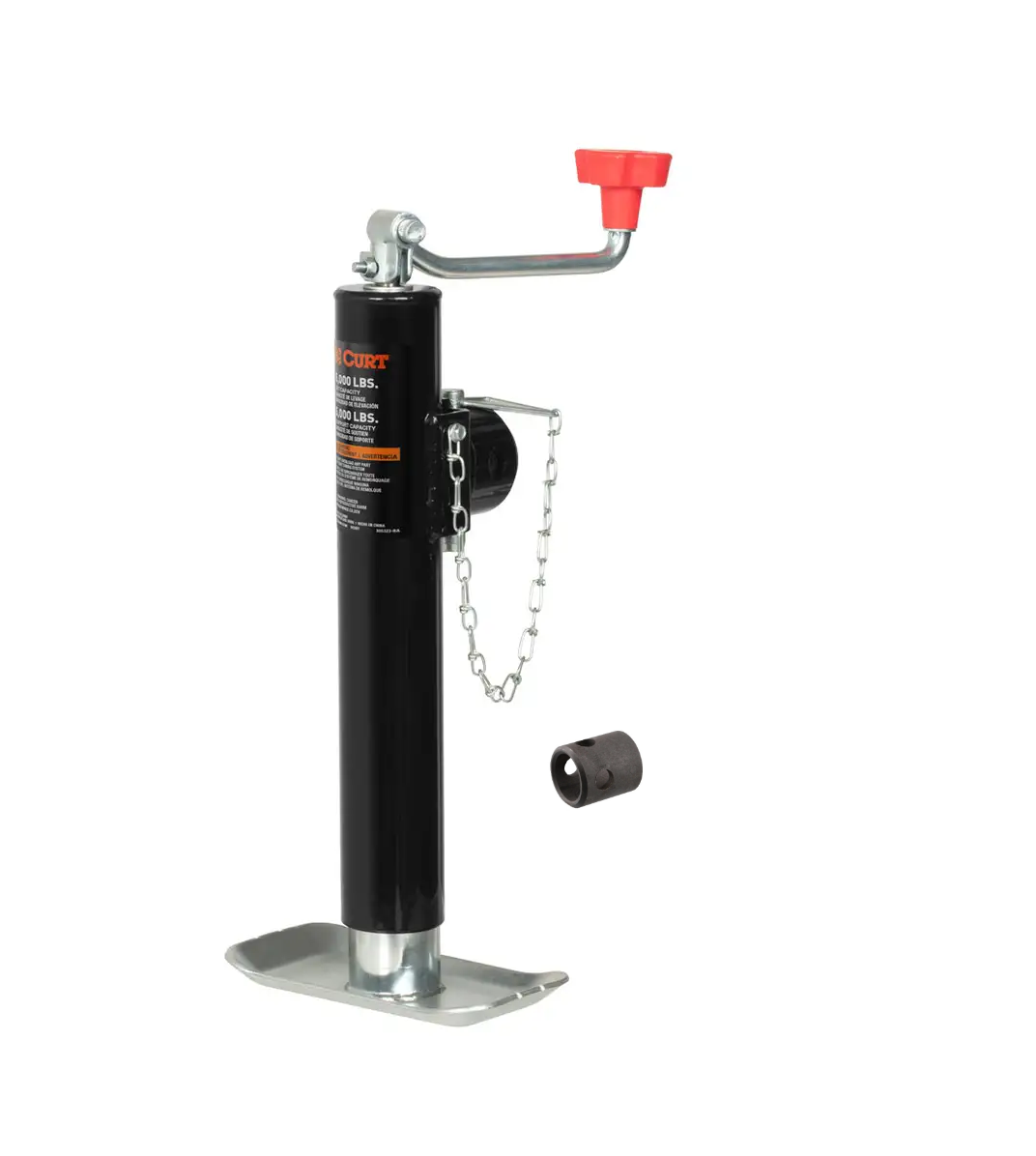 CURT Pipe-Mount Swivel Trailer Jack with Top Handle (5,000 lbs, 10" Travel) 25006 thumbnail 0