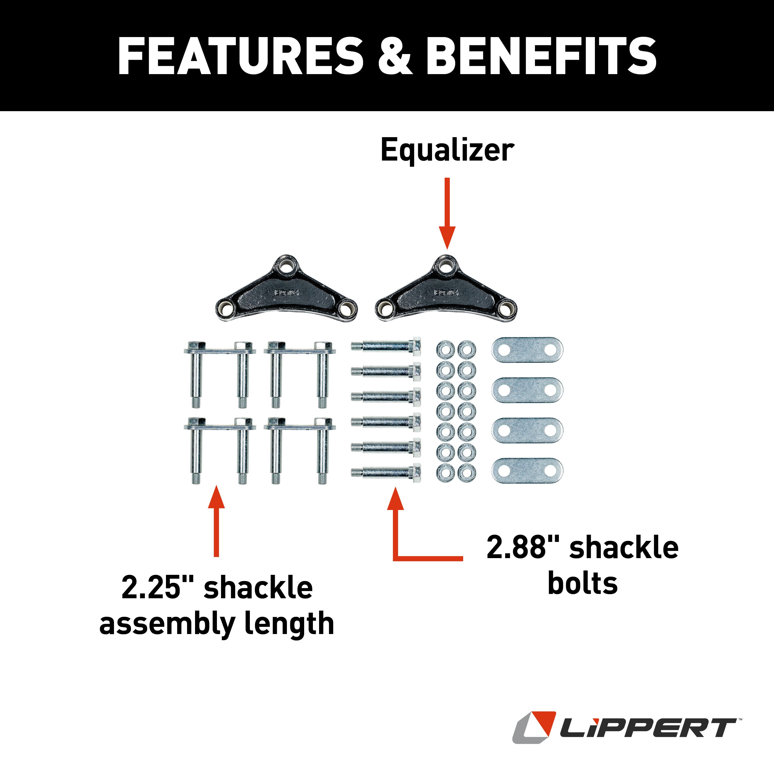 Lippert Attaching Parts for 2-7K-lb. Double-Eye Tandem Axles - Standard Equalizer, Bolts 121097L thumbnail 1
