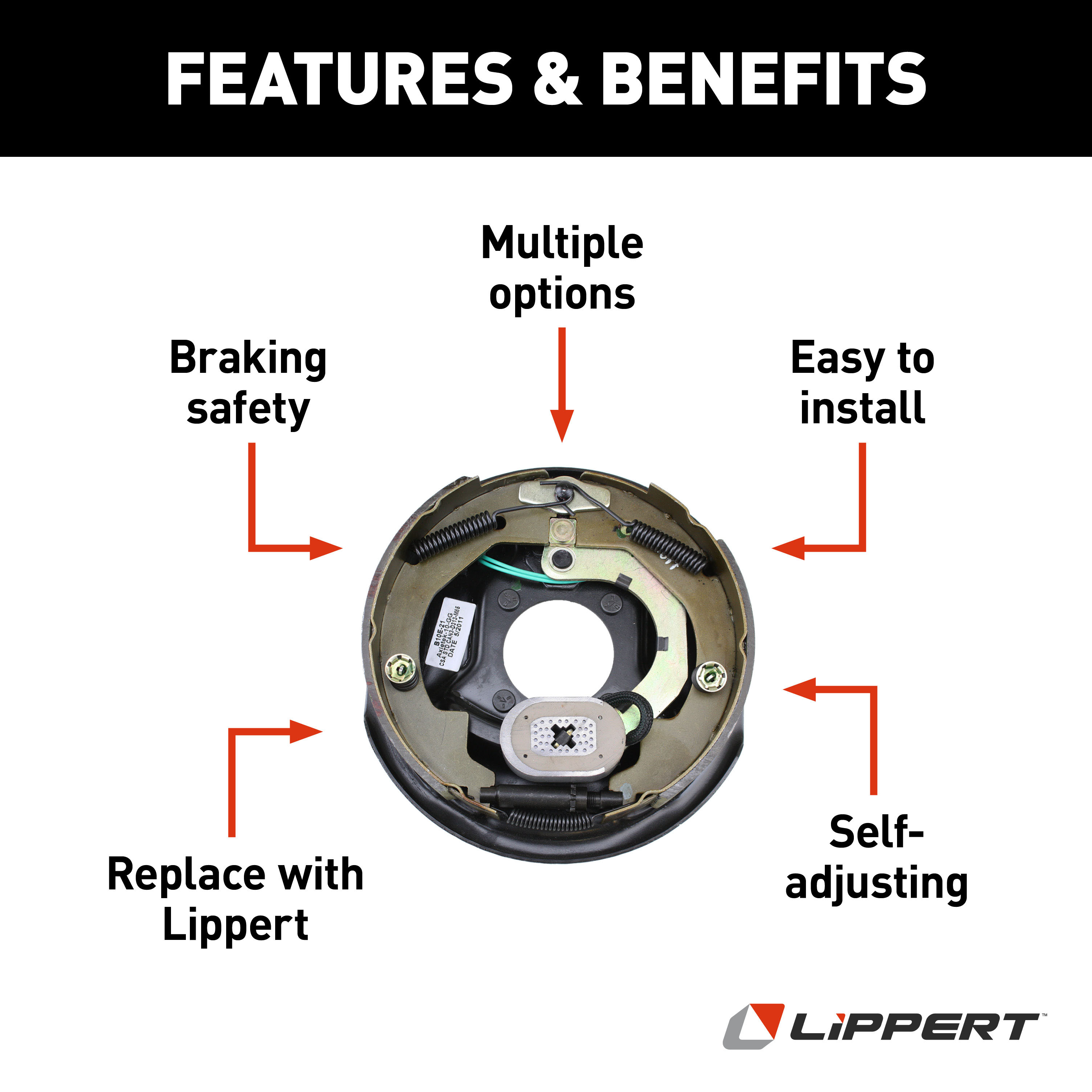Lippert Electric Brake Assembly - 10" x 2.25", 3,500 lbs. (Right Side) 122450L thumbnail 2