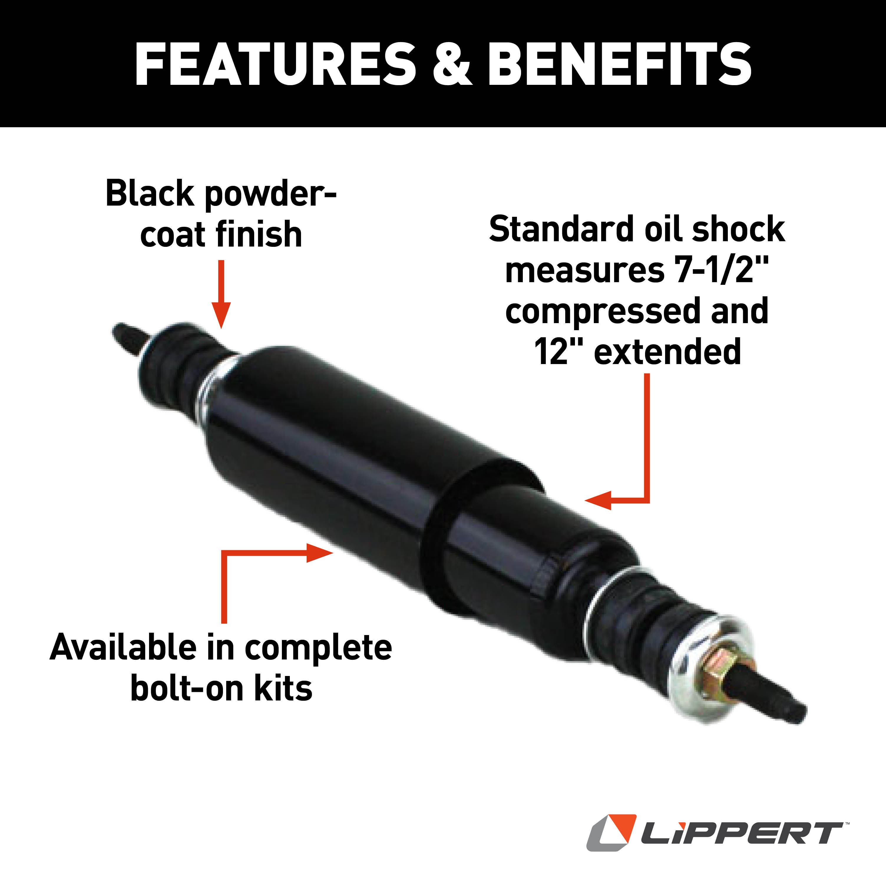 Lippert Standard Replacement Shock - Black 283271 thumbnail 2