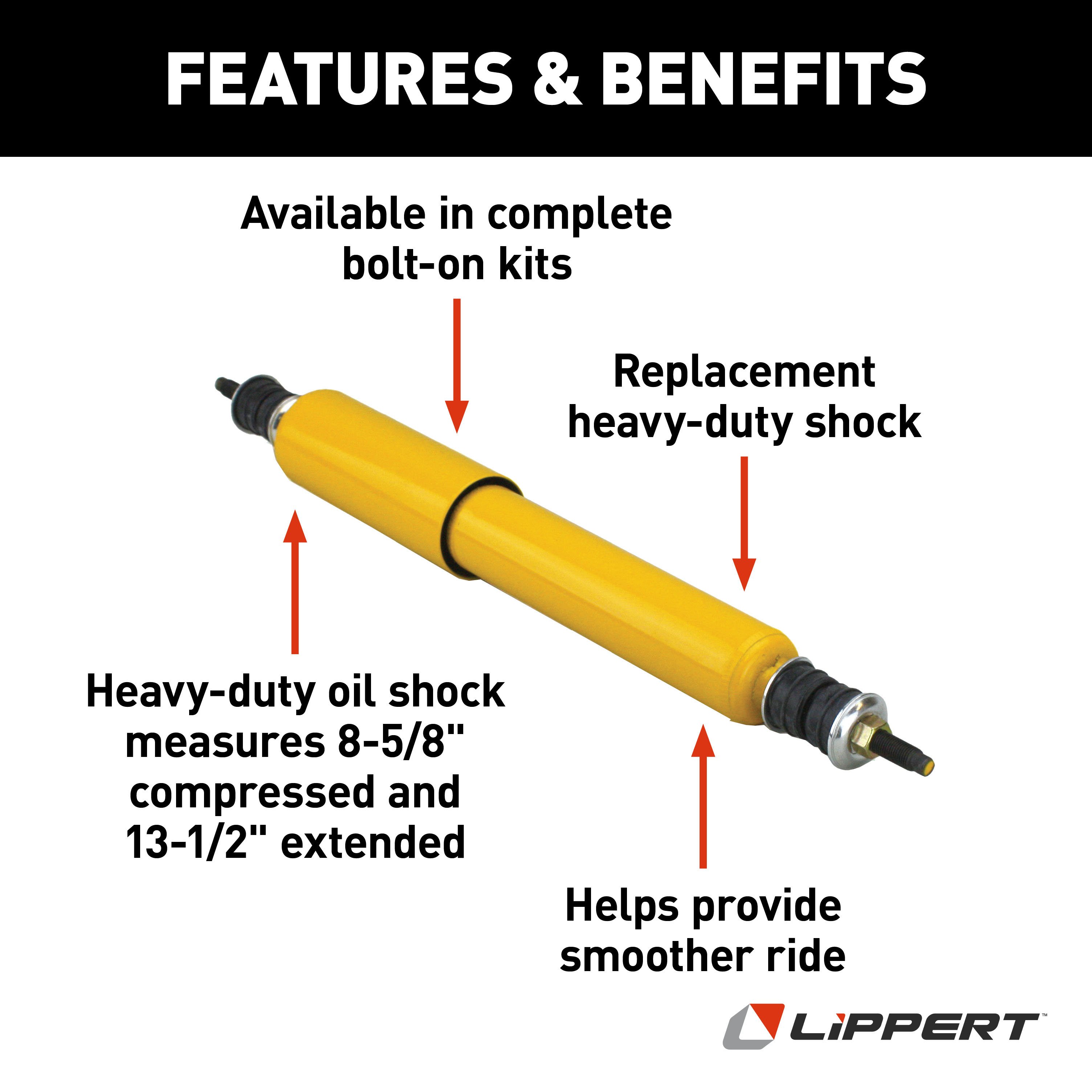 Lippert Heavy-Duty Replacement Shock - Yellow 283280 thumbnail 2