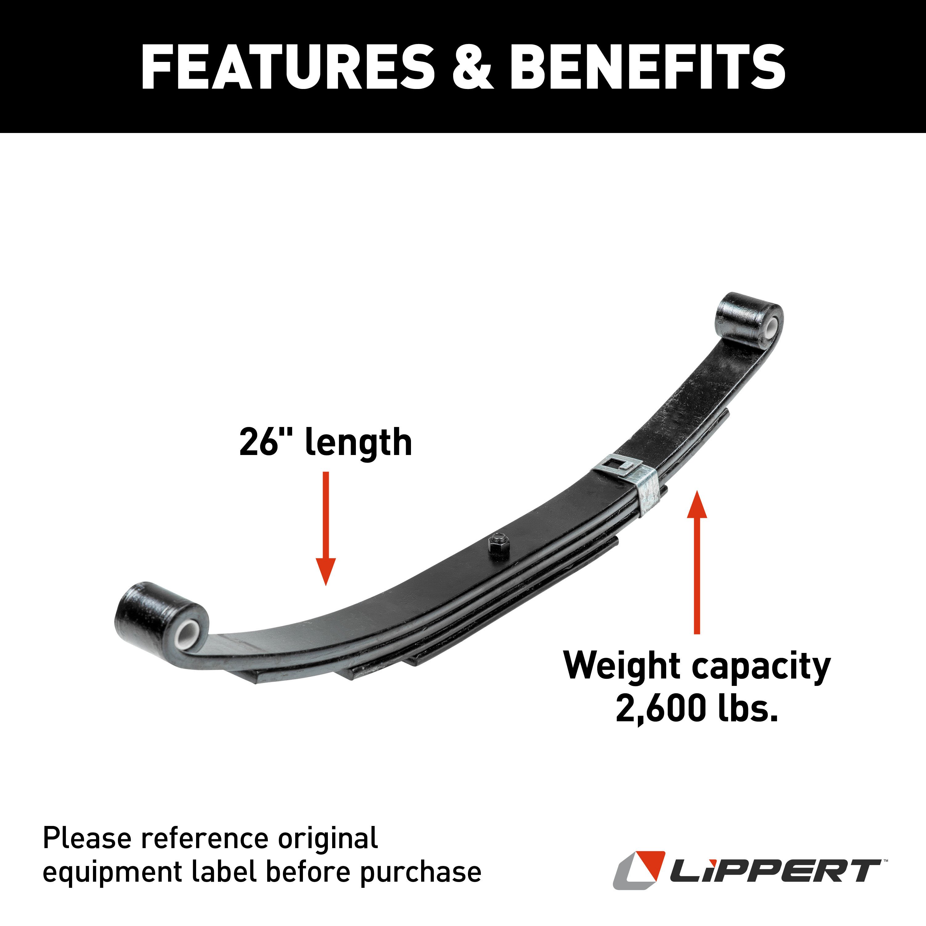Lippert Replacement Trailer Leaf Spring - 26", 2,600-lb. Weight Capacity 702095 thumbnail 1