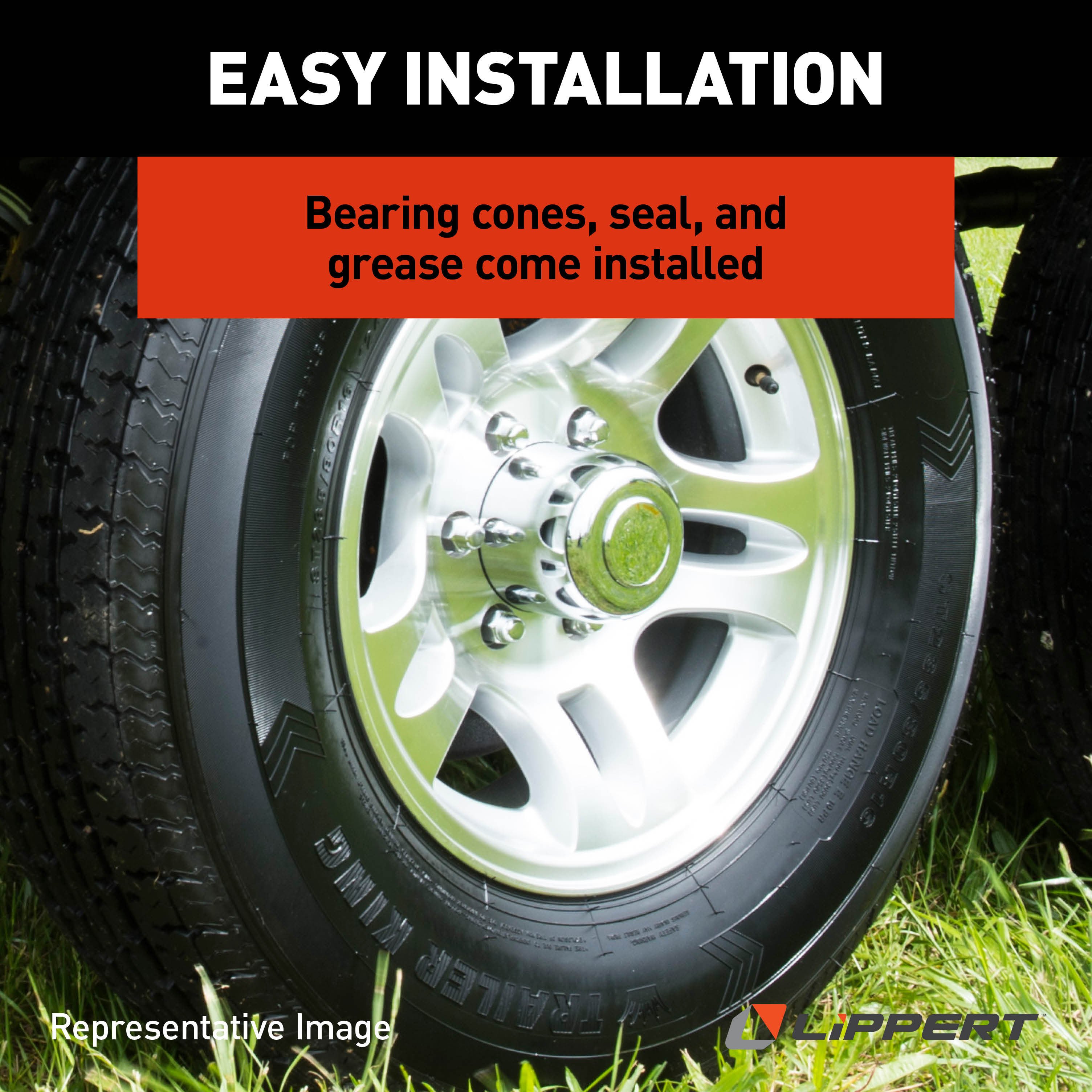 Lippert 12" RV Brake Drum Hub for 6,000-lb Axle - 6 on 5.5", 1/2" Stud (Fully Assembled) 814202 thumbnail 3