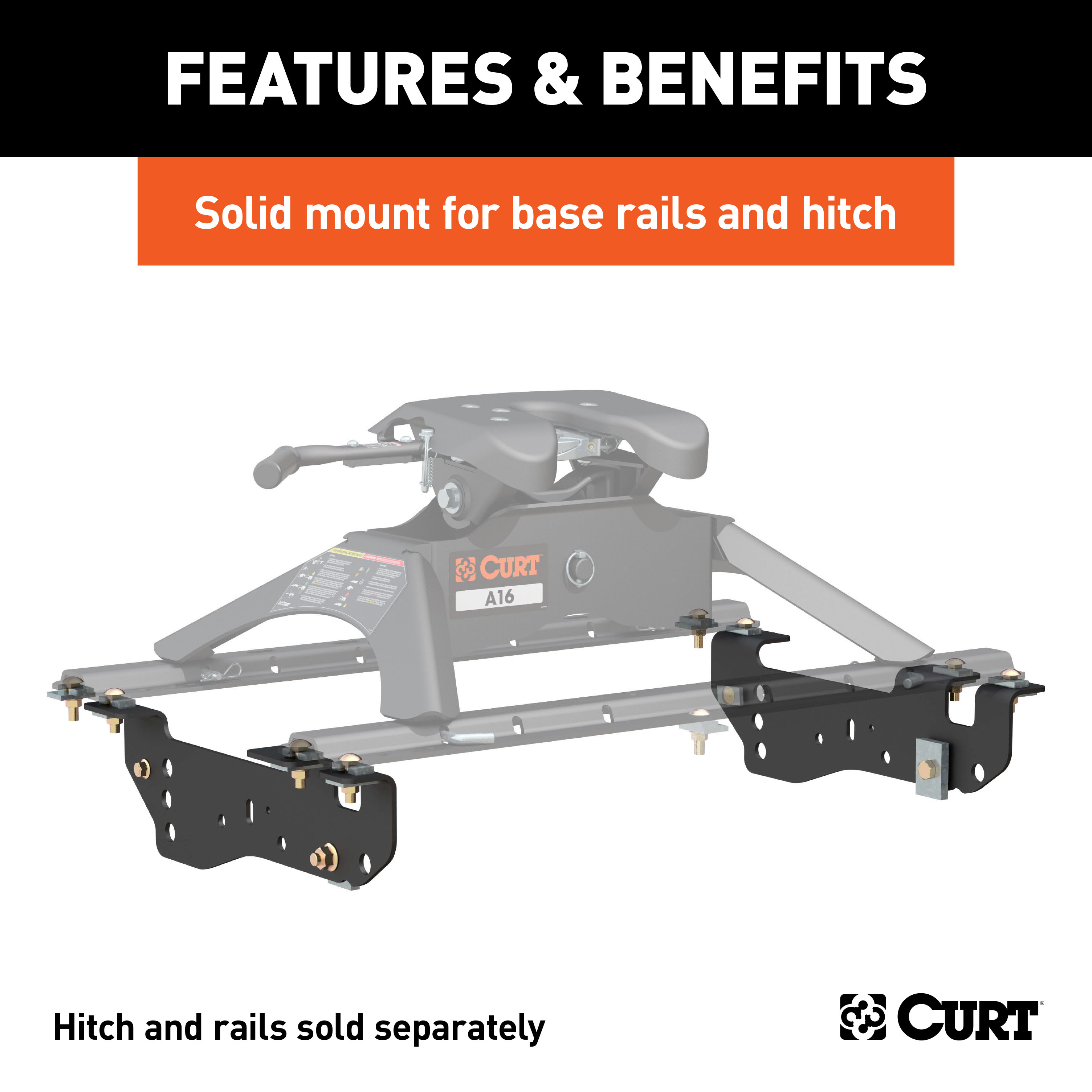 CURT 16448 5th Wheel Installation Brackets, Select Ford F-250, F-350, F-450 Super Duty thumbnail 1