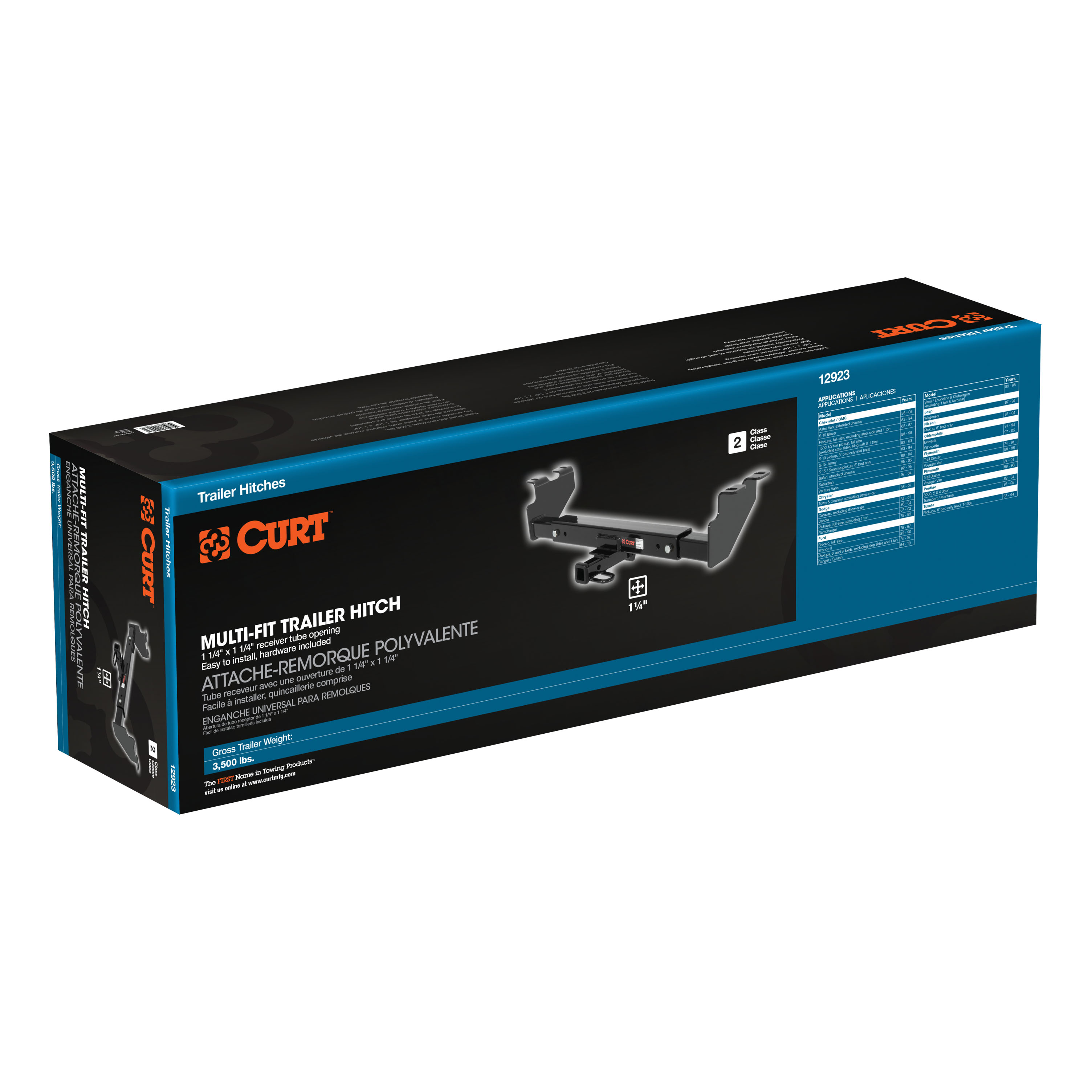 CURT 12923 Multi-Fit Class 2 Adjustable Hitch, 6-3/4-Inch Drop, 2-Inch Receiver, 3,500 lbs. thumbnail 4