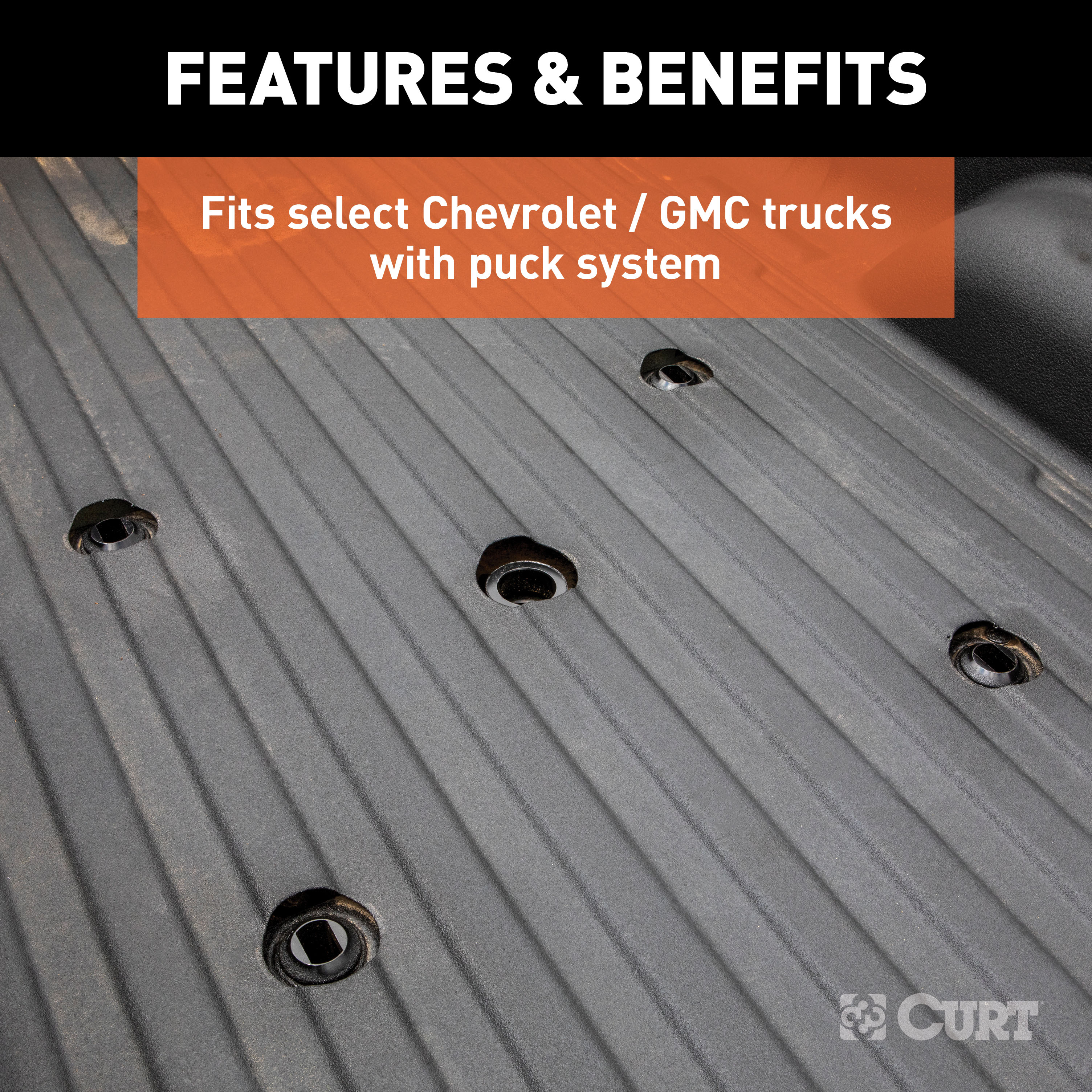 CURT 16029 Replacement Chevrolet Silverado, GMC Sierra 2500, 3500 HD Puck System 5th Wheel Legs, 25,000 lbs, Hitch Head Required thumbnail 4