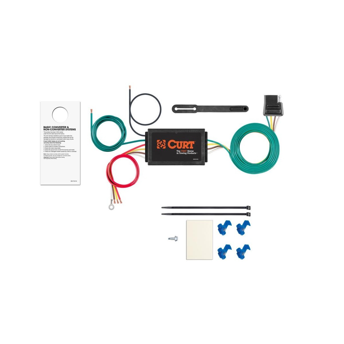 CURT 56187 Powered 3-to-2-Wire Splice-in Trailer Tail Light Converter, 4-Pin Wiring Harness thumbnail 0