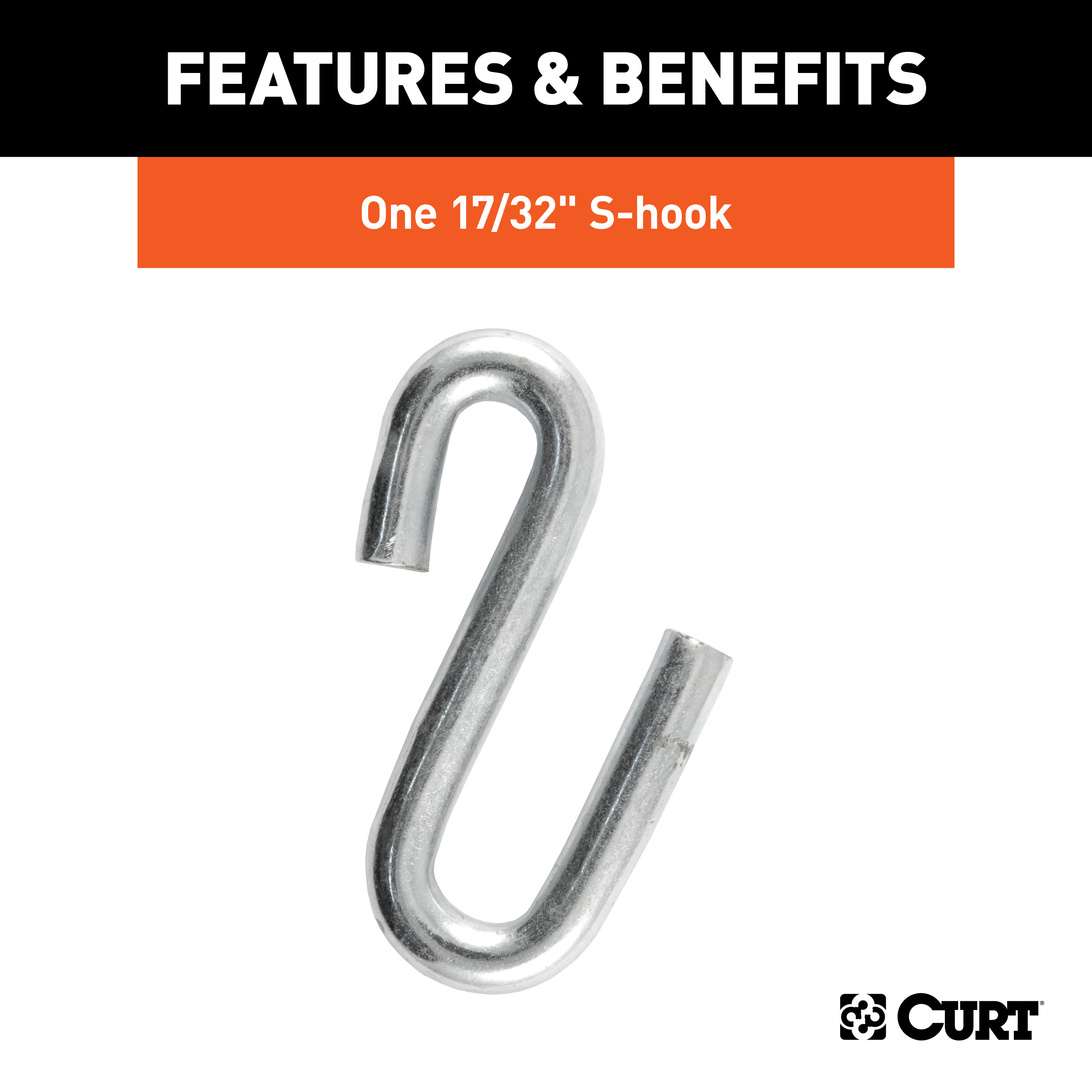 CURT 80300 27-Inch Trailer Safety Chain with 17/32-In S-Hook, 7,000 lbs Break Strength thumbnail 5