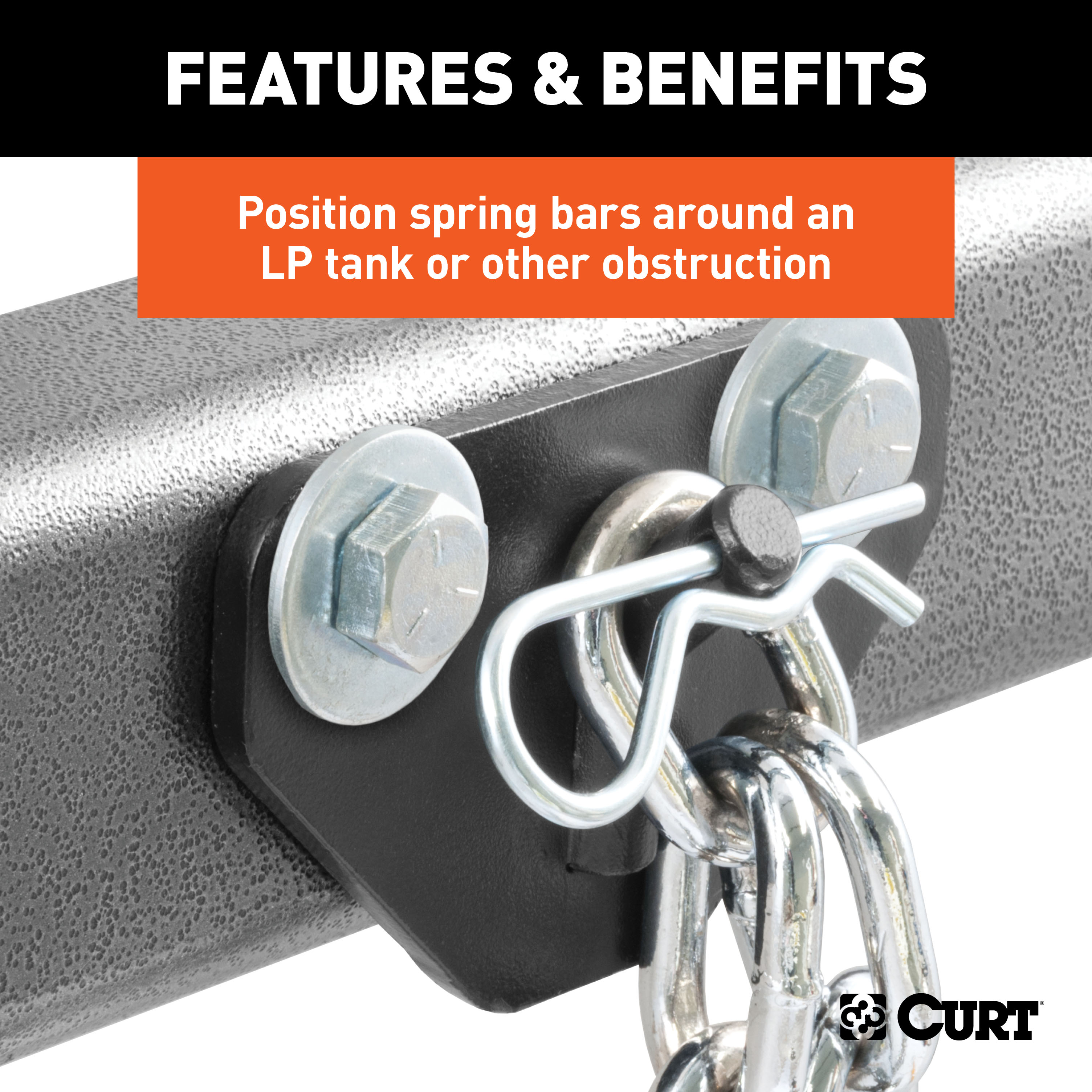 CURT 17005 Weight Distribution Hitch Bolt-On Hookup Brackets thumbnail 2