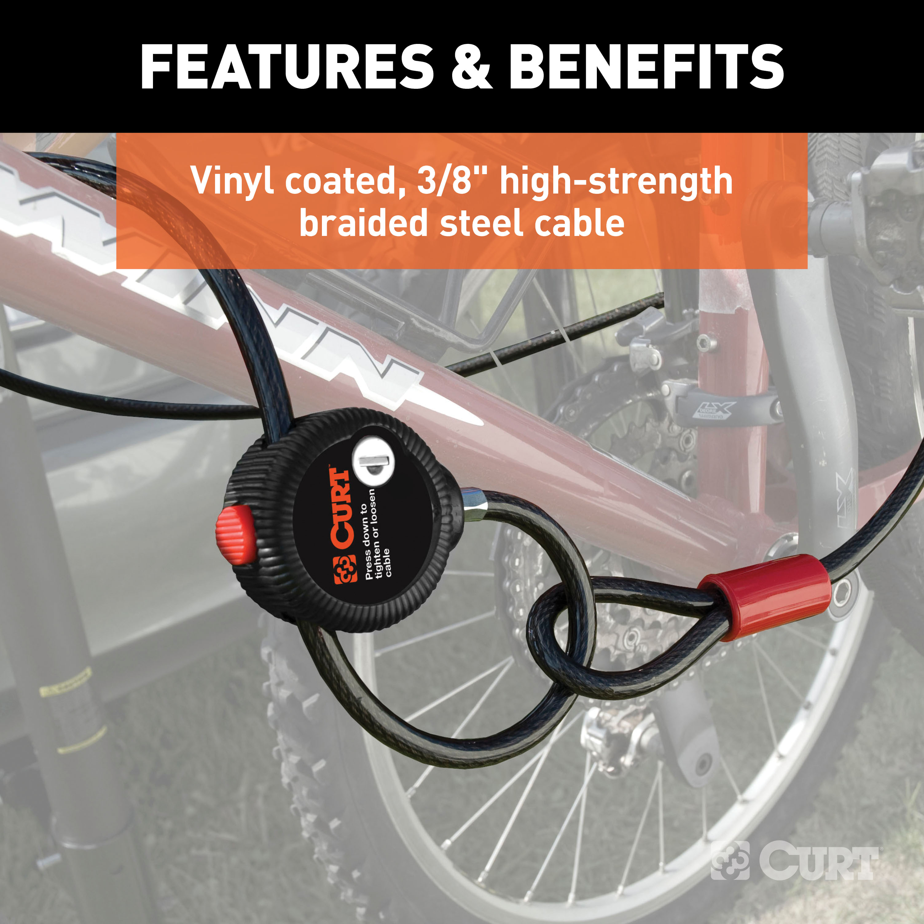 CURT 23666 6-Foot Bike Cable Lock thumbnail 4
