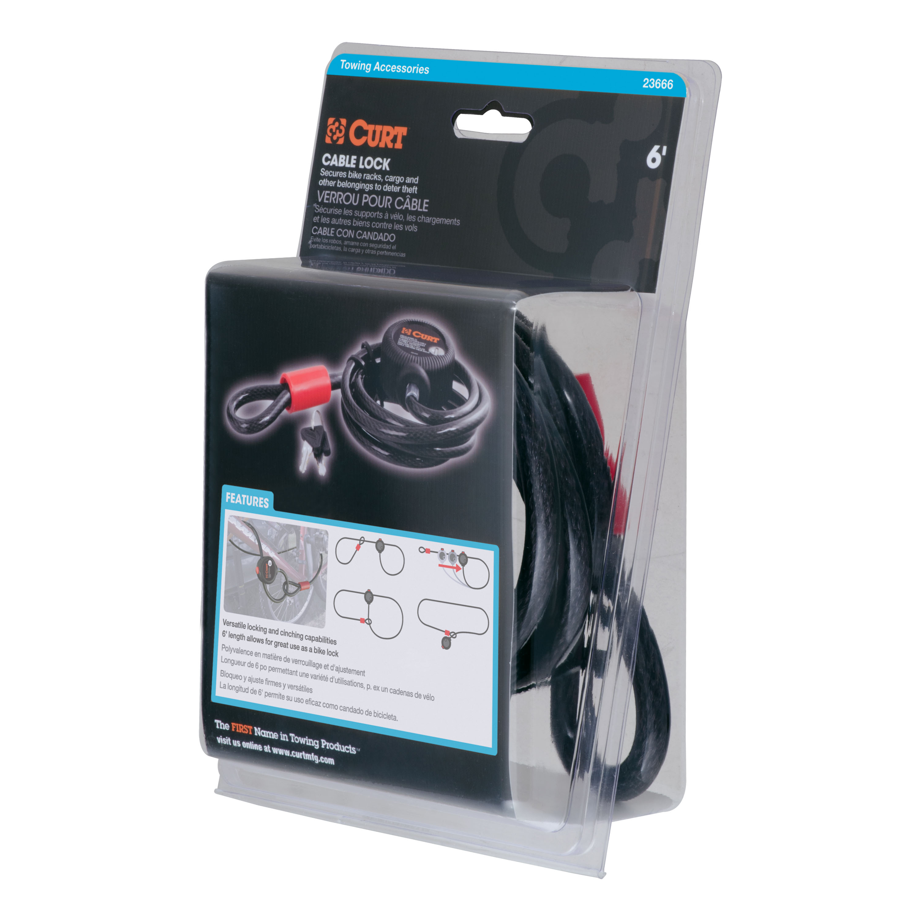 CURT 23666 6-Foot Bike Cable Lock thumbnail 6