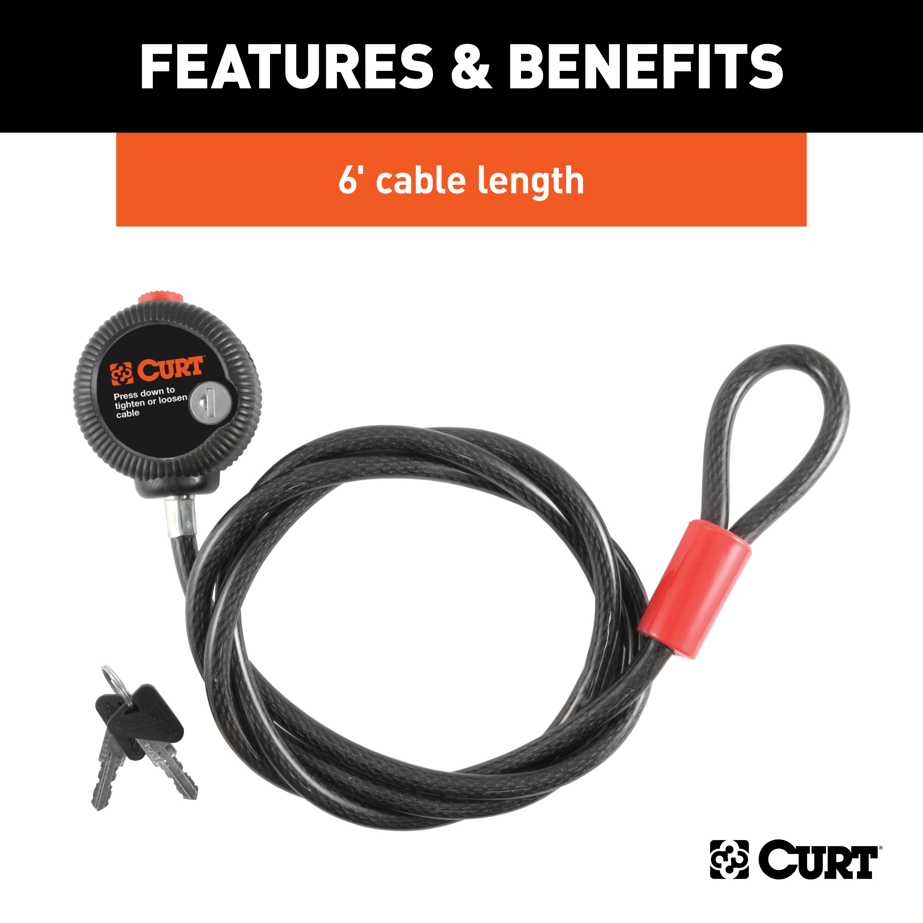 CURT 23666 6-Foot Bike Cable Lock thumbnail 5