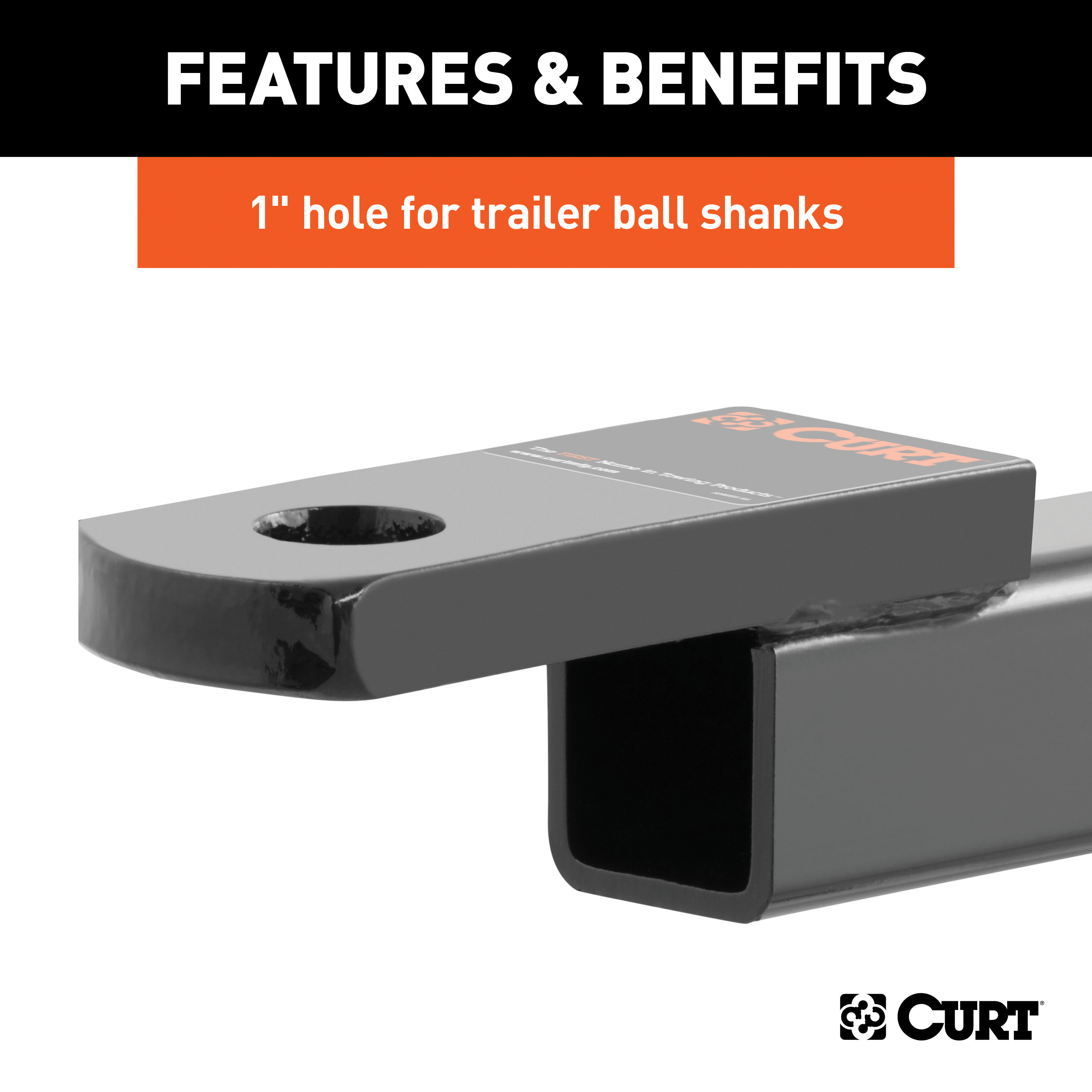 CURT 45020 Class 3 Trailer Hitch Ball Mount, Fits 2-Inch Receiver, 7,500 lbss, 1-Inch Hole, 2-In Drop, 3/4-Inch Rise thumbnail 5
