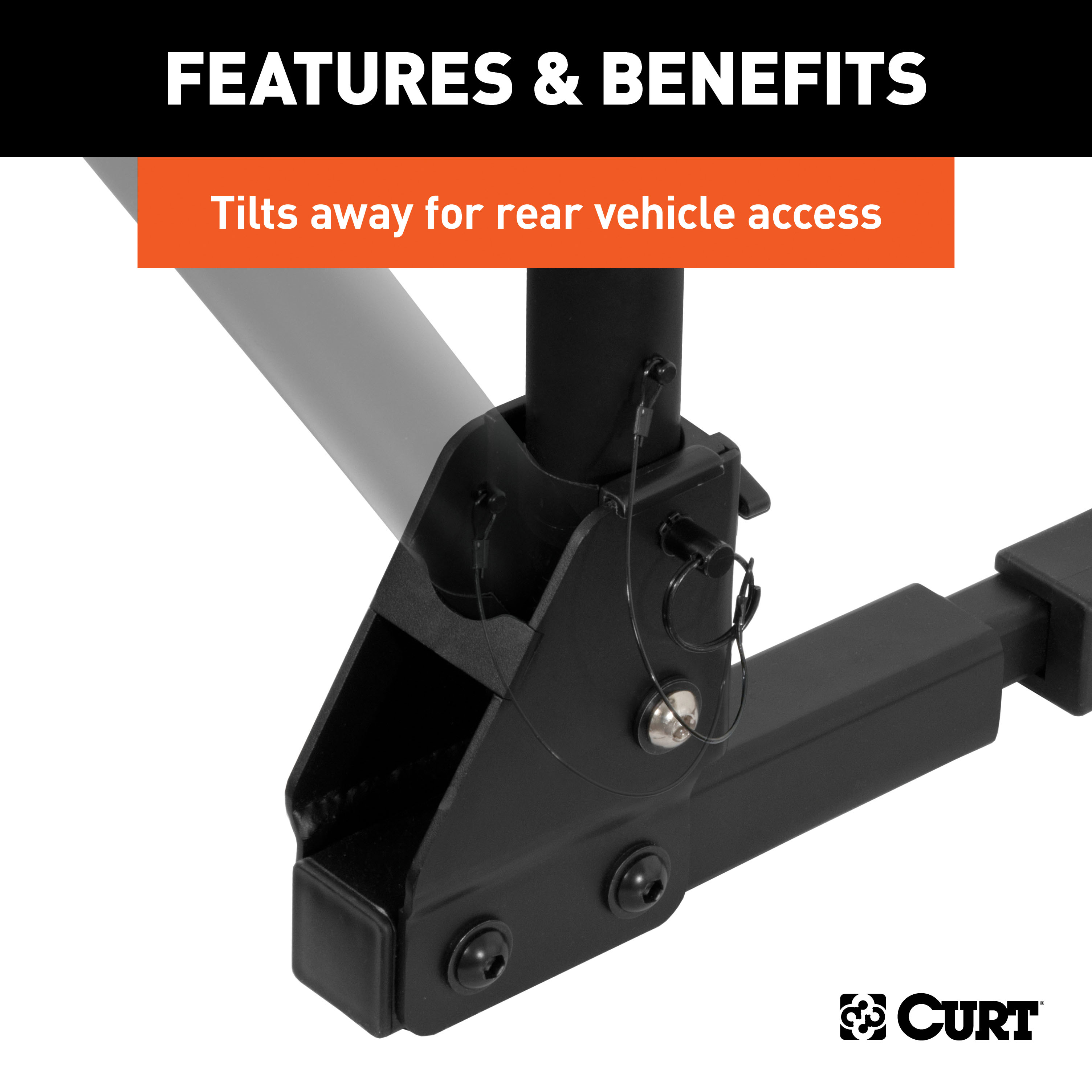 CURT 18021 Trailer Hitch Bike Rack Mount, Fits 1-1/4, 2-Inch Receiver, 2 Bicycles thumbnail 3