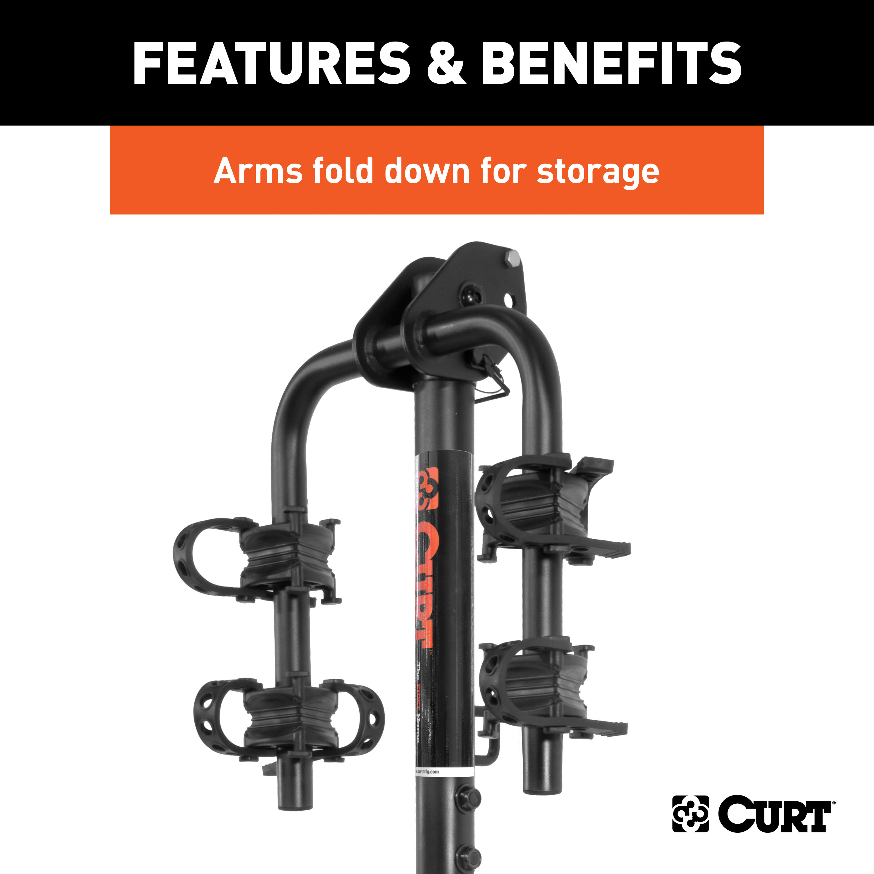 CURT 18021 Trailer Hitch Bike Rack Mount, Fits 1-1/4, 2-Inch Receiver, 2 Bicycles thumbnail 6