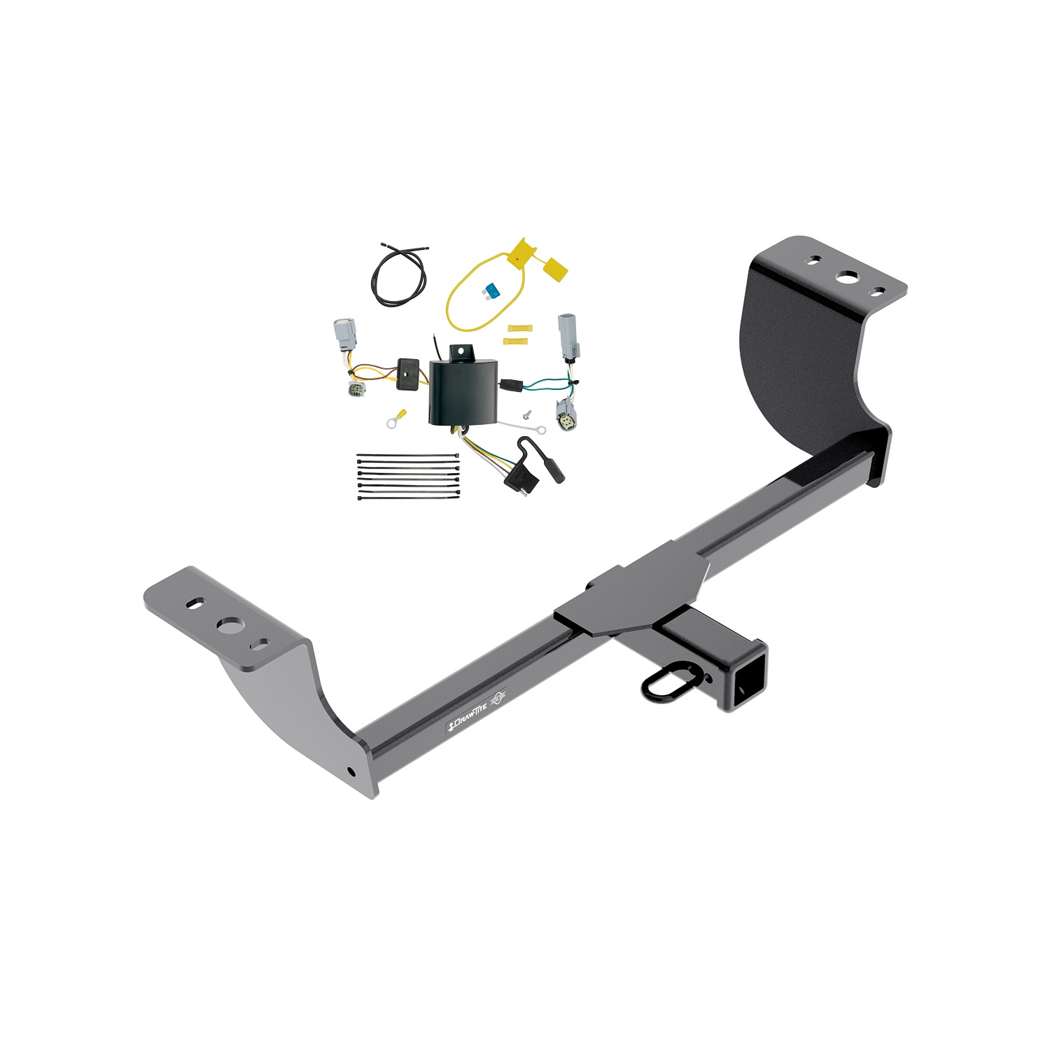2015-2022 Dodge Challenger Except w/Quad Tip Exhaust Draw-tite Class 3 Trailer Hitch, 2 Inch Square Receiver Bundle w/ Plug-n-Play T-One Wiring Harness thumbnail 0