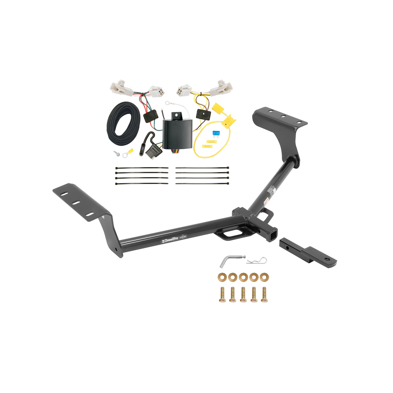 2013-2015 Toyota RAV4 Draw-tite Class 2 Trailer Hitch, 1-1/4 Inch Square Receiver Bundle w/ Plug-n-Play T-One Wiring Harness thumbnail 0