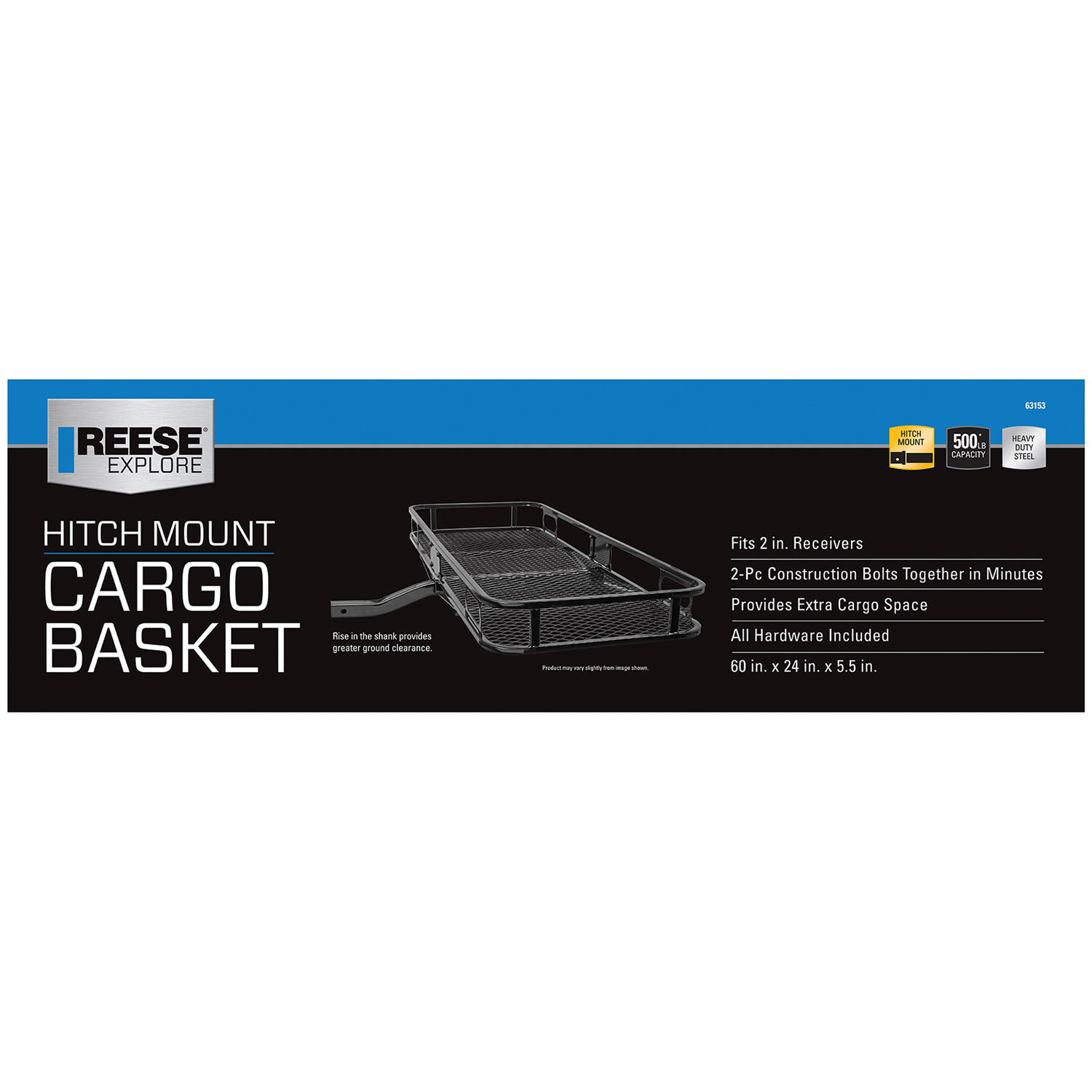 Reese Towpower Rambler Hitch Mount Cargo Carrier, 60 Inch x 24 Inch, 2 Inch Receiver, 500 lbs. Capacity thumbnail 5