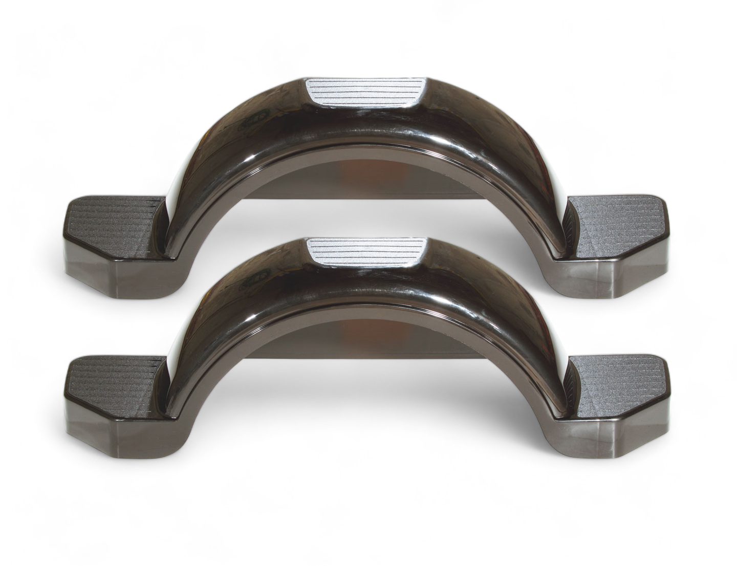 Set of 2, Fulton 14 in. Top & Side Step Black Trailer Fender 008584 thumbnail 0