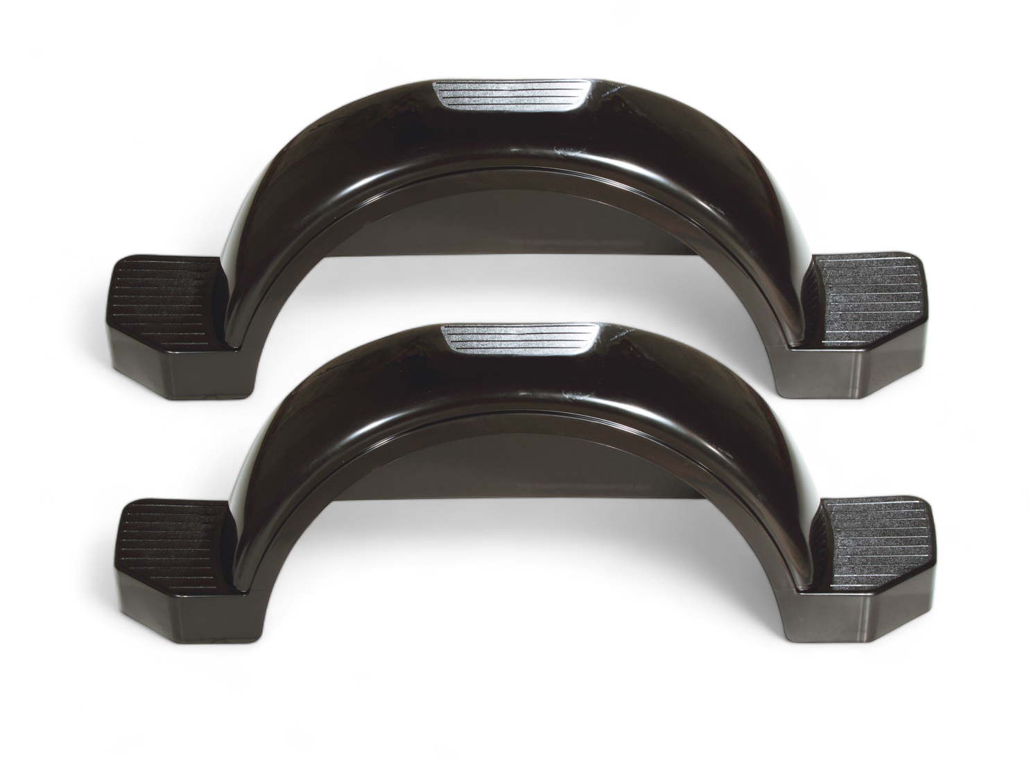 Set of 2, Fulton 15 in.Top & Side Step Black Trailer Fender 008585 thumbnail 0