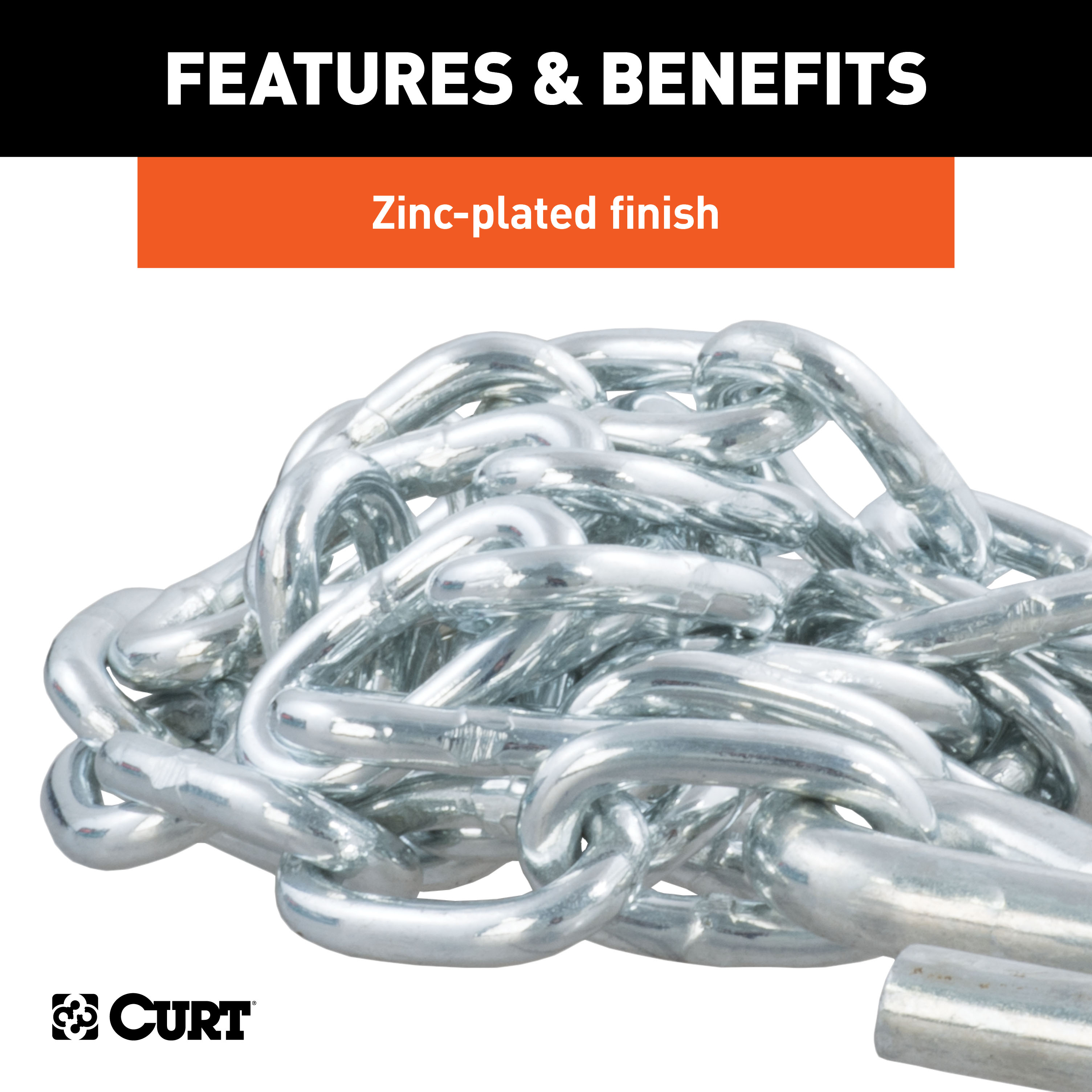 CURT 80011 48-Inch Trailer Safety Chain with 3/8-In S-Hooks, 2,000 lbs Break Strength thumbnail 6