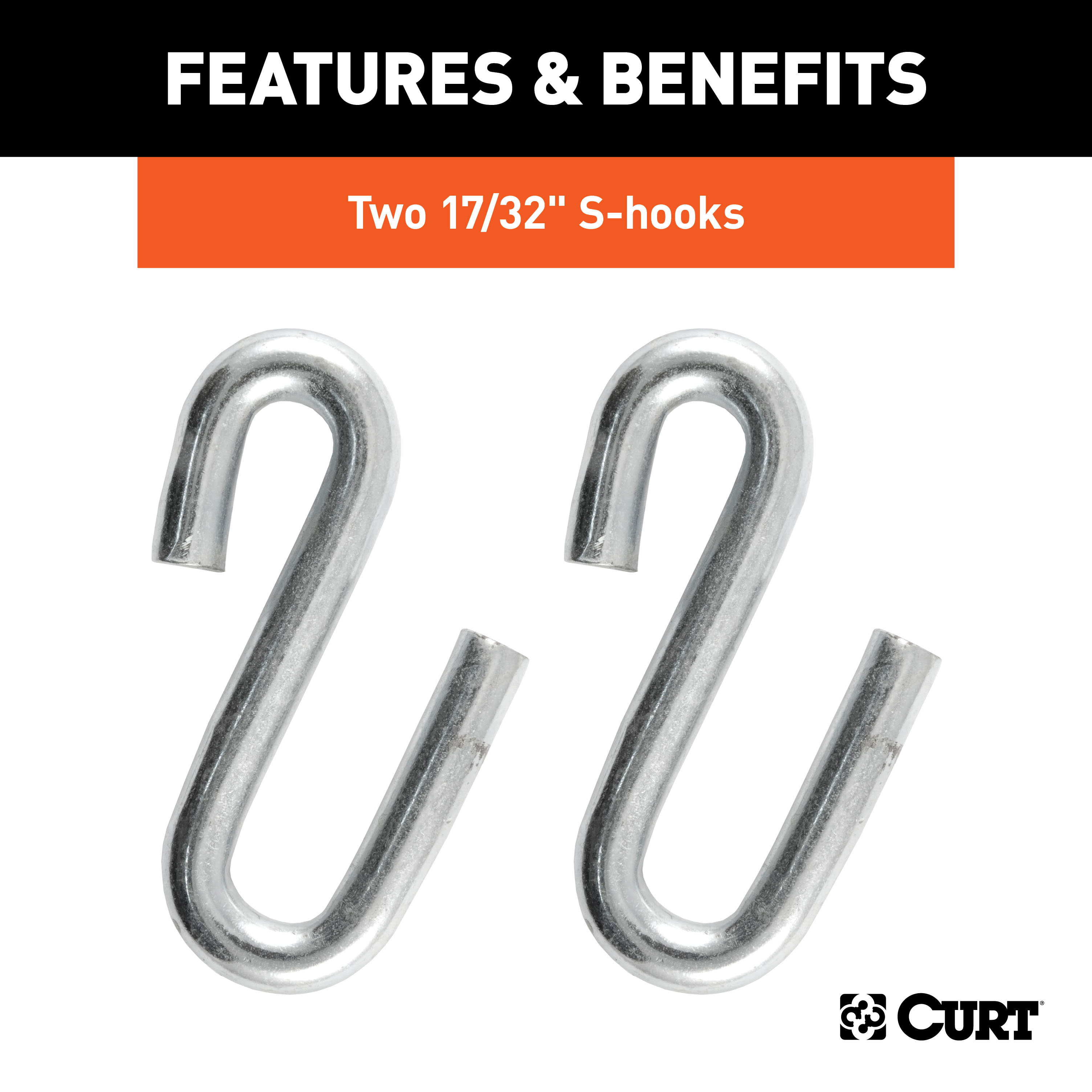 CURT 80301 48-Inch Trailer Safety Chain with 17/32-In S-Hooks, 7,000 lbs Break Strength thumbnail 5