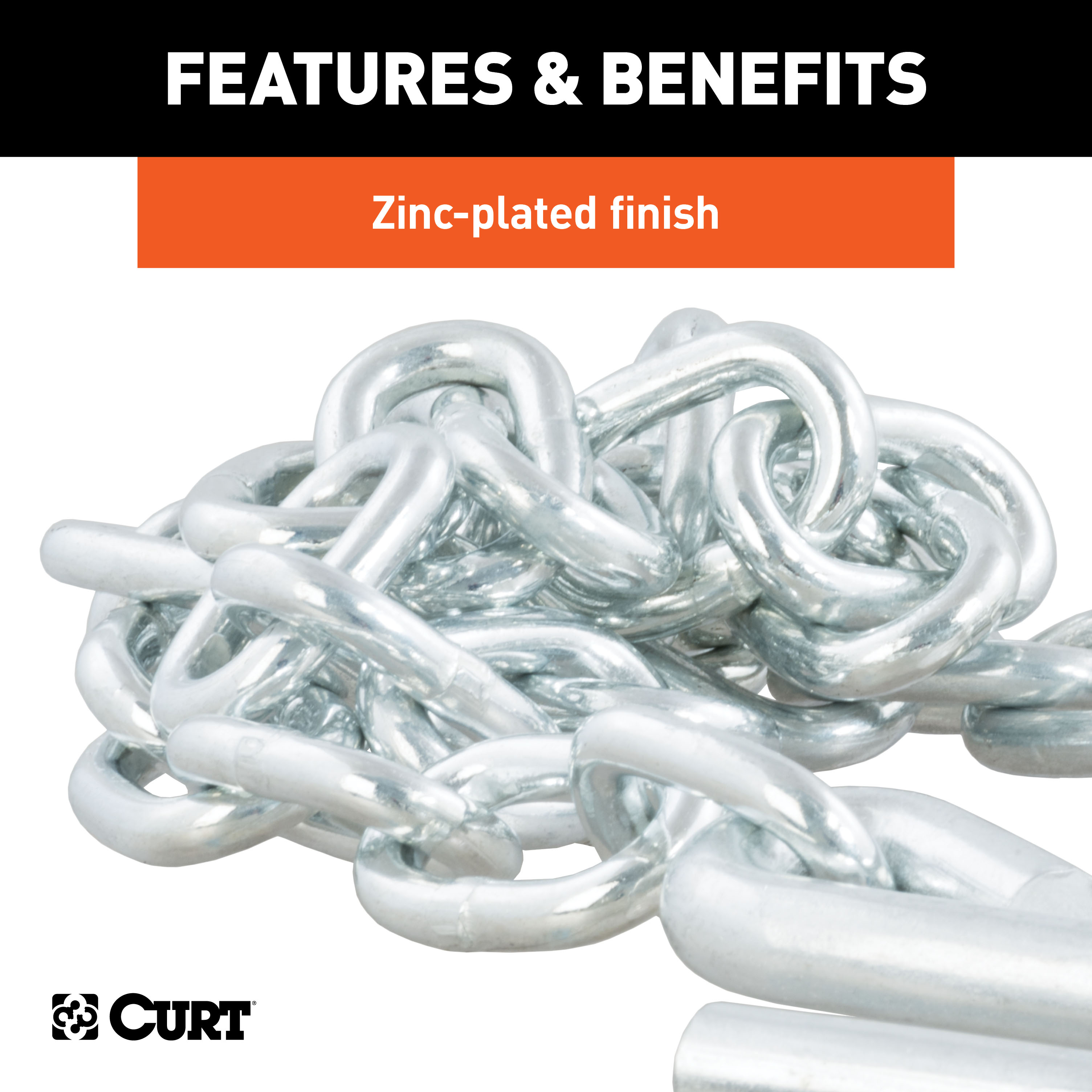 CURT 80301 48-Inch Trailer Safety Chain with 17/32-In S-Hooks, 7,000 lbs Break Strength thumbnail 7