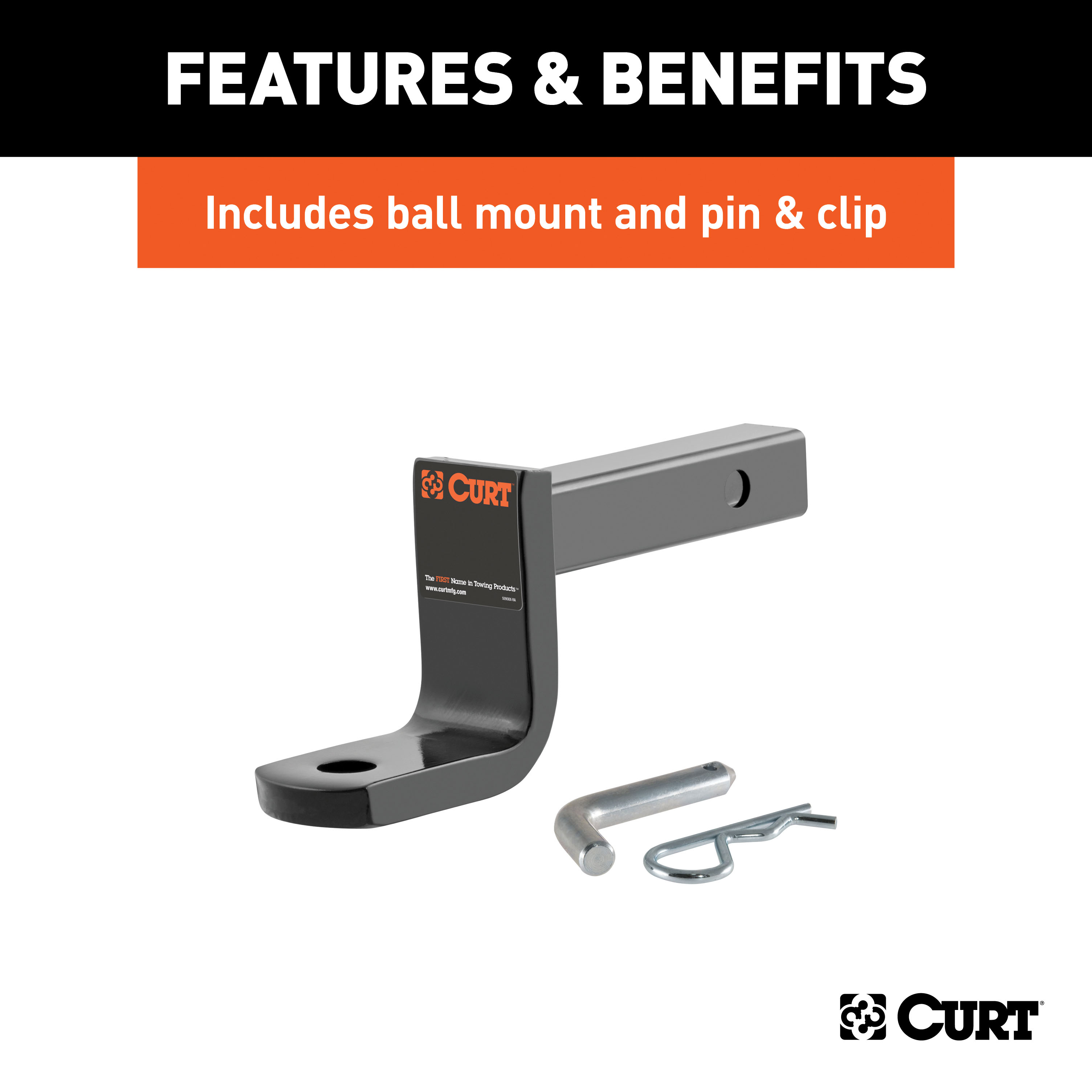 CURT 116333 Class 1 Trailer Hitch with Ball Mount, 1-1/4-In Receiver, Fits Select Mazda 3 Hatchback thumbnail 5