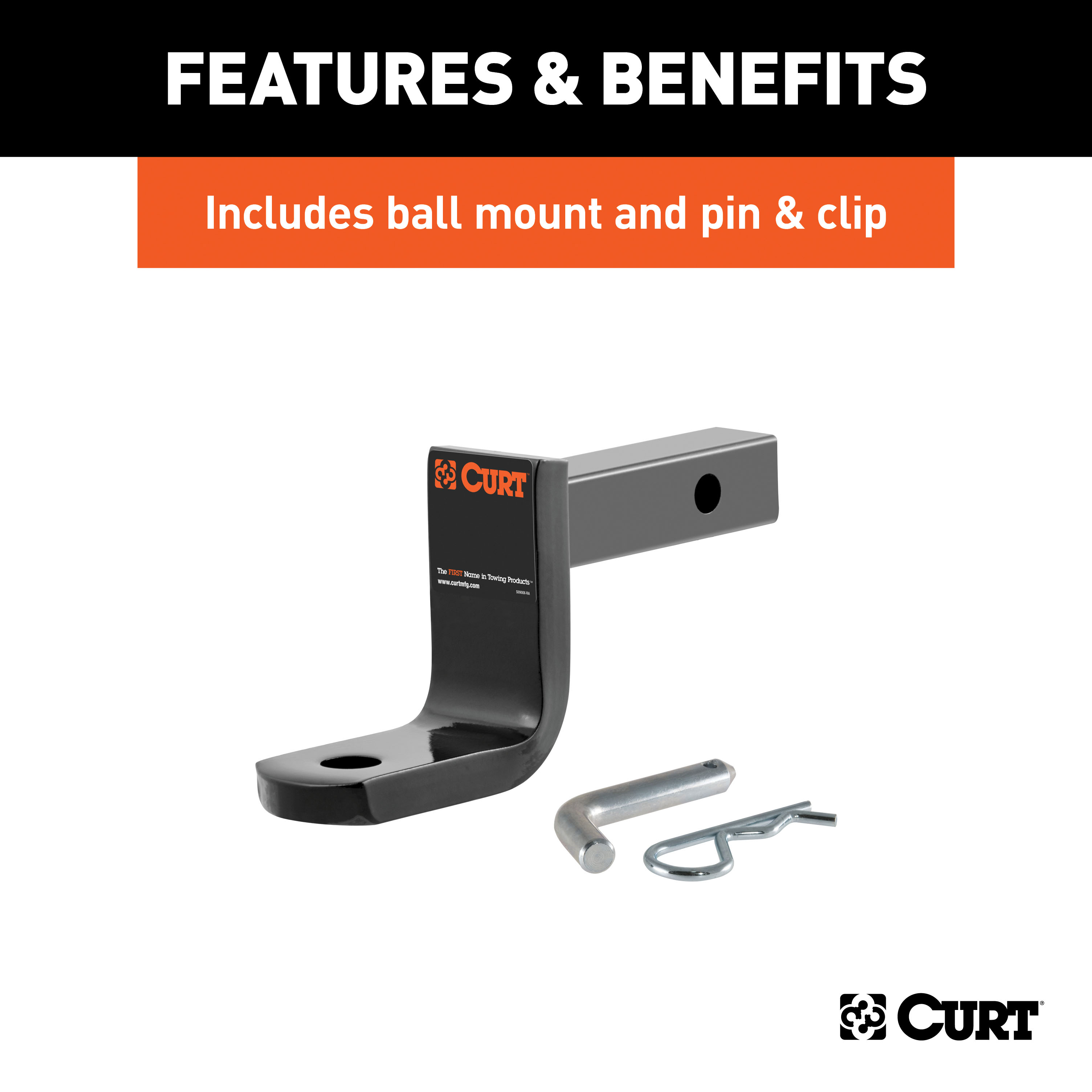 CURT 112073 Class 1 Trailer Hitch with Ball Mount, 1-1/4-In Receiver, Fits Select Honda Civic, Acura EL thumbnail 6