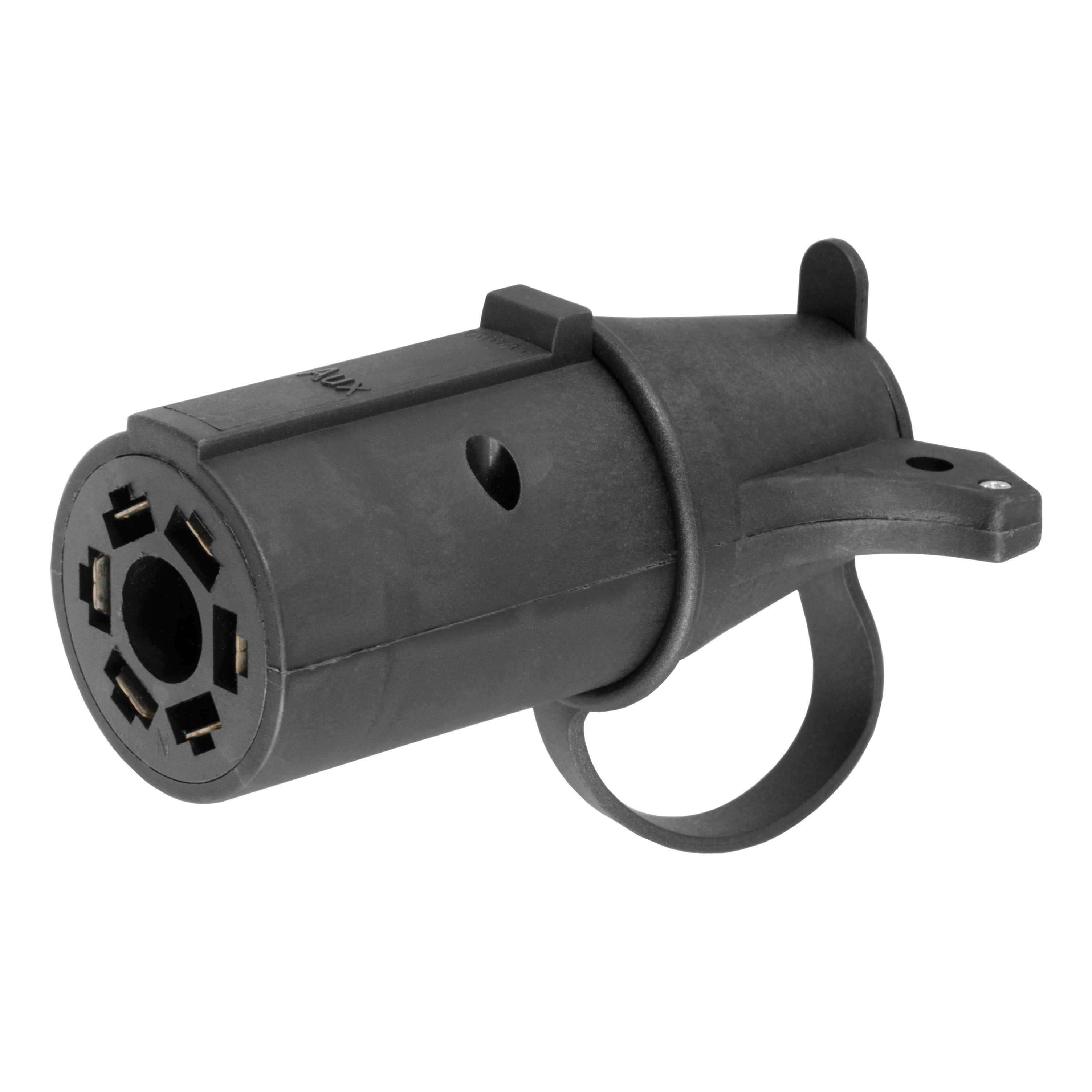 CURT 57255 7-Way RV Blade Vehicle-Side to 6-Way Round Trailer Wiring Adapter with Tester, Center Pin Auxiliary Power thumbnail 0