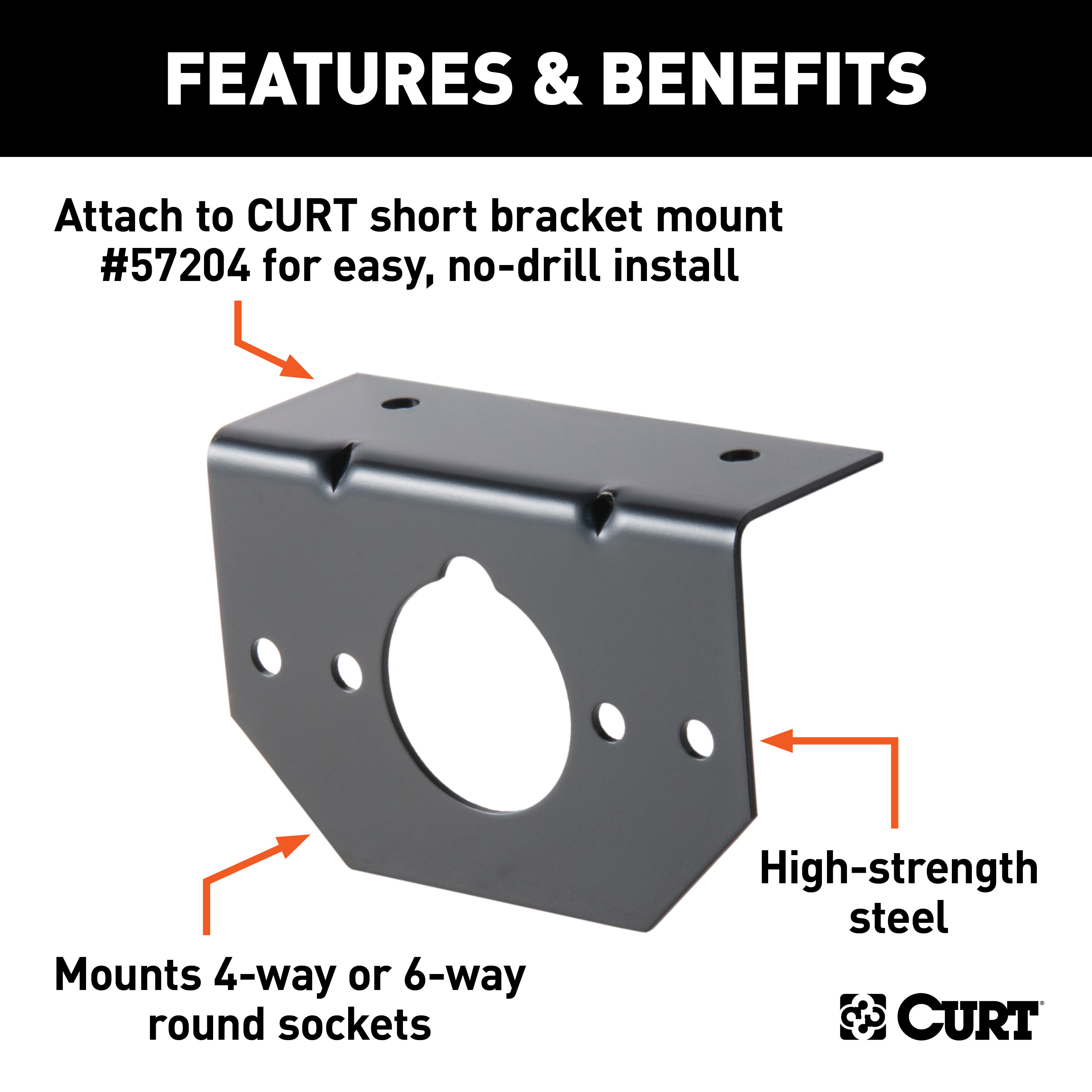 CURT 57207 Vehicle-Side Trailer Wiring Harness Mounting Brackets for 4-Way or 6-Way Round, 12-Pack thumbnail 3