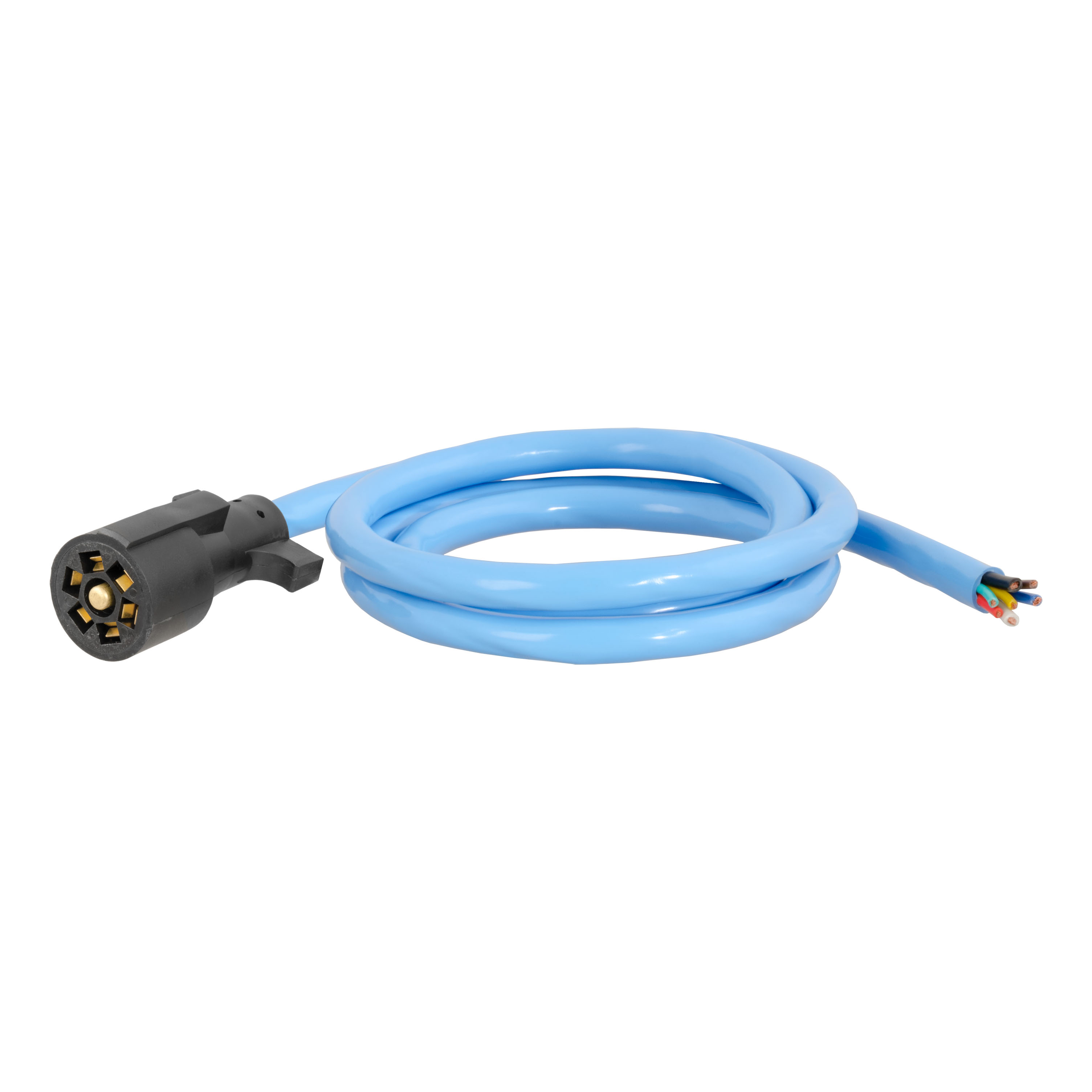 CURT 56611 Extreme Temperature, Cold Weather 7-Pin RV Blade Trailer Wiring Harness Plug, 6-Foot Blunt-Cut Wires, -40F to 221F Degree Rating thumbnail 0