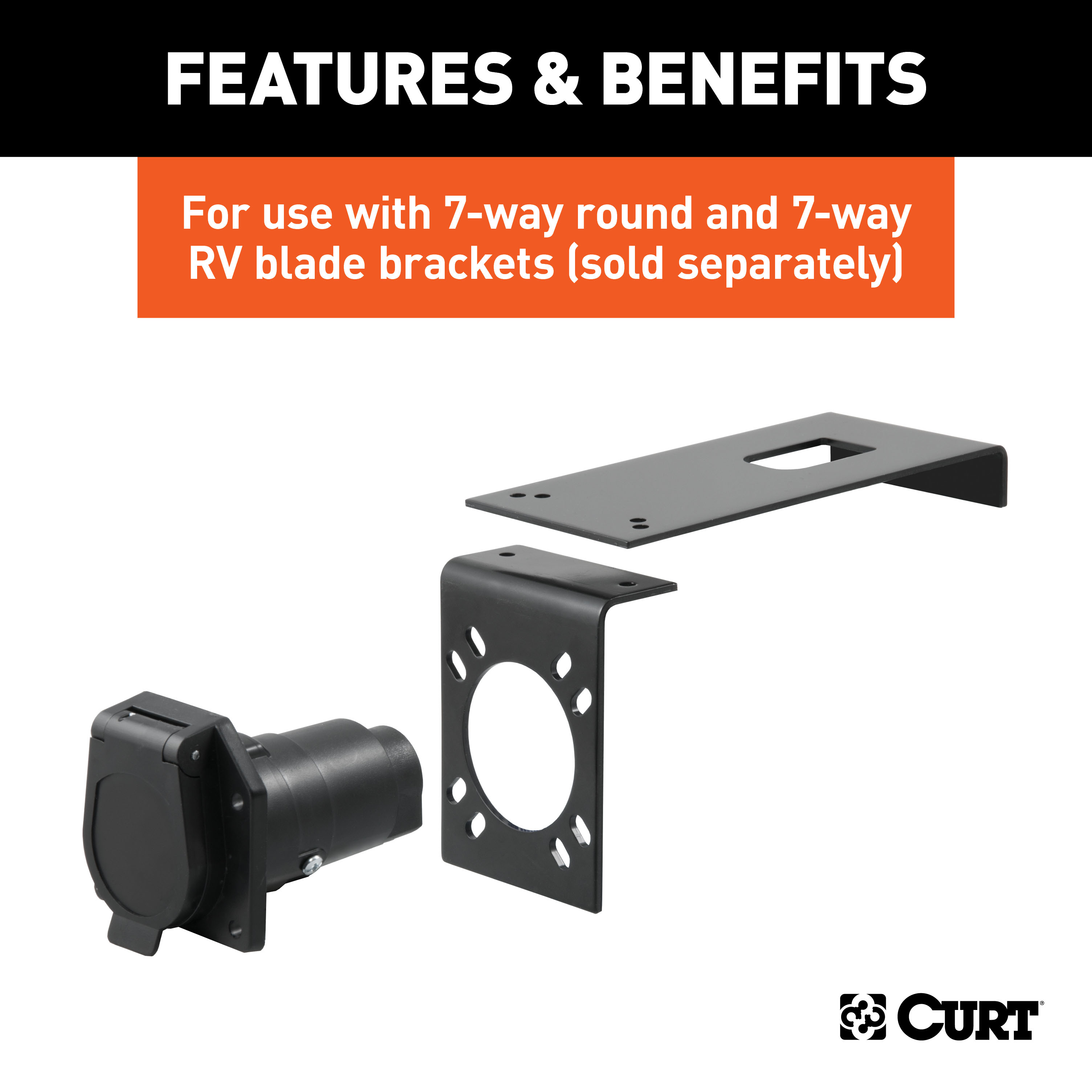 CURT 57201 Vehicle-Side Trailer Wiring Harness Clamp-On Bracket Mounts for 7-Way Round or RV Blade, 12-Pack thumbnail 5
