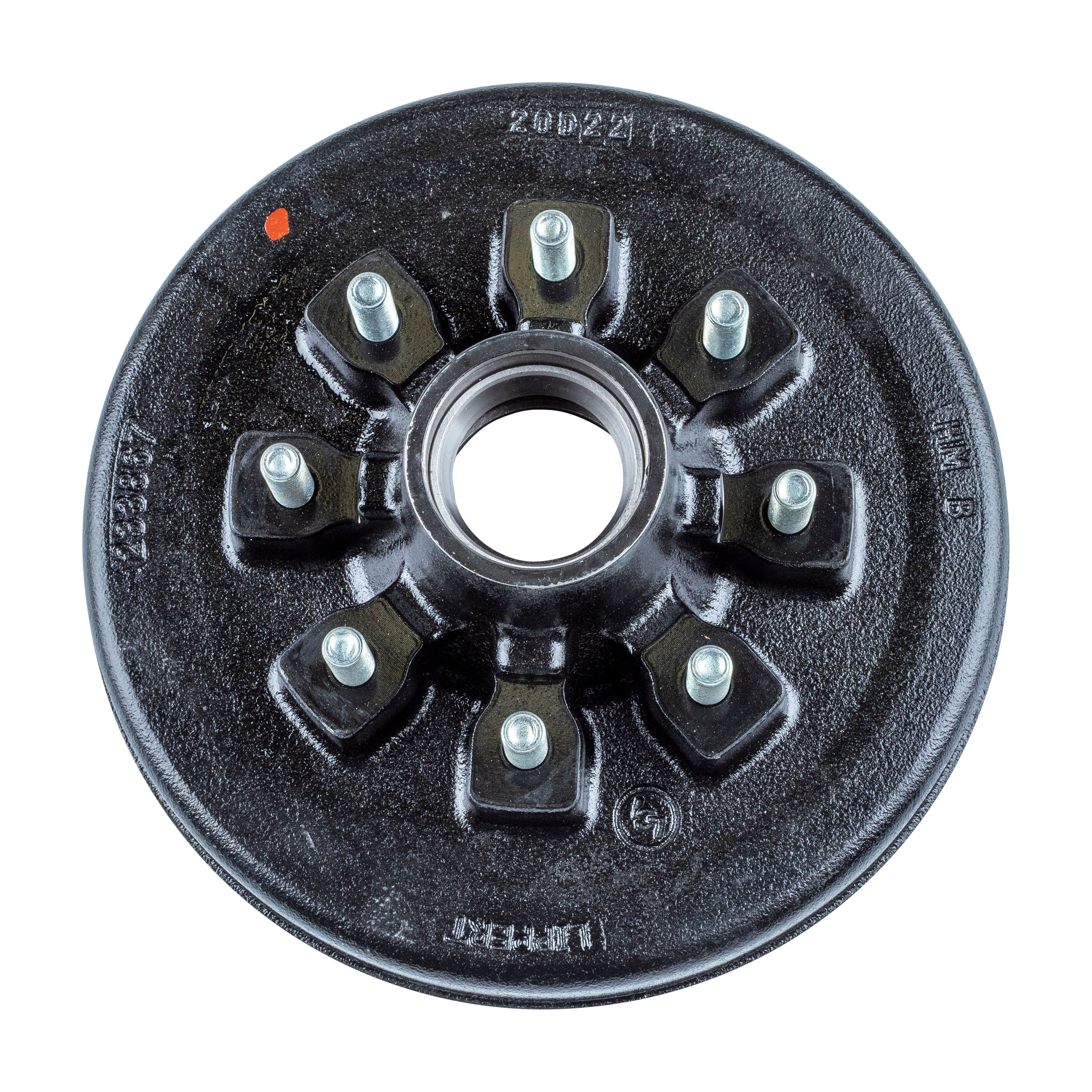 Lippert 12" Brake Drum Hub for 7,000-lb Axle - 8 on 6.5", 9/16" Stud (with Bearing Cone) 814213 thumbnail 0