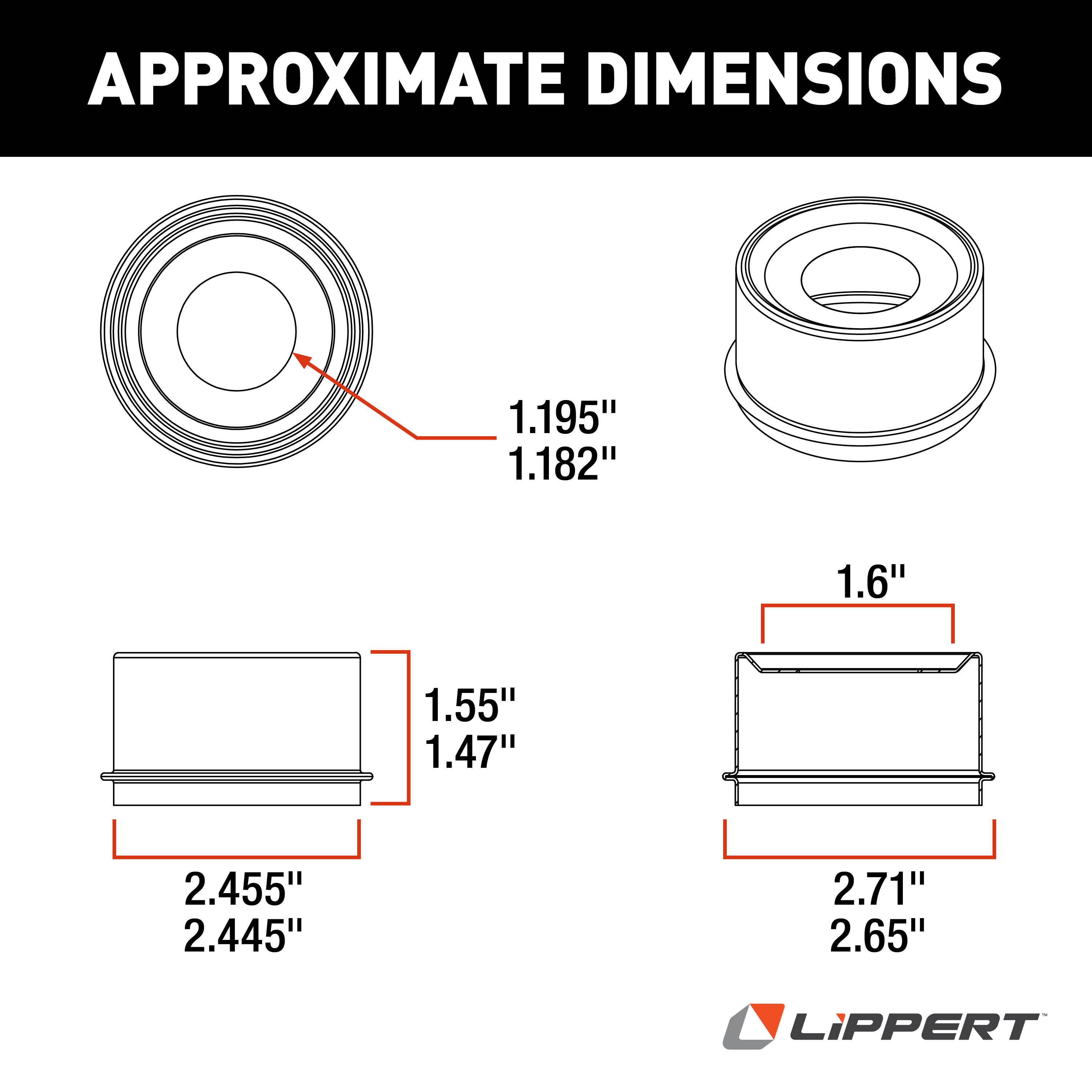 Lippert Dust Cap for Super Lube Hub- 5,200-6,000-lb. Axles 122064 thumbnail 4