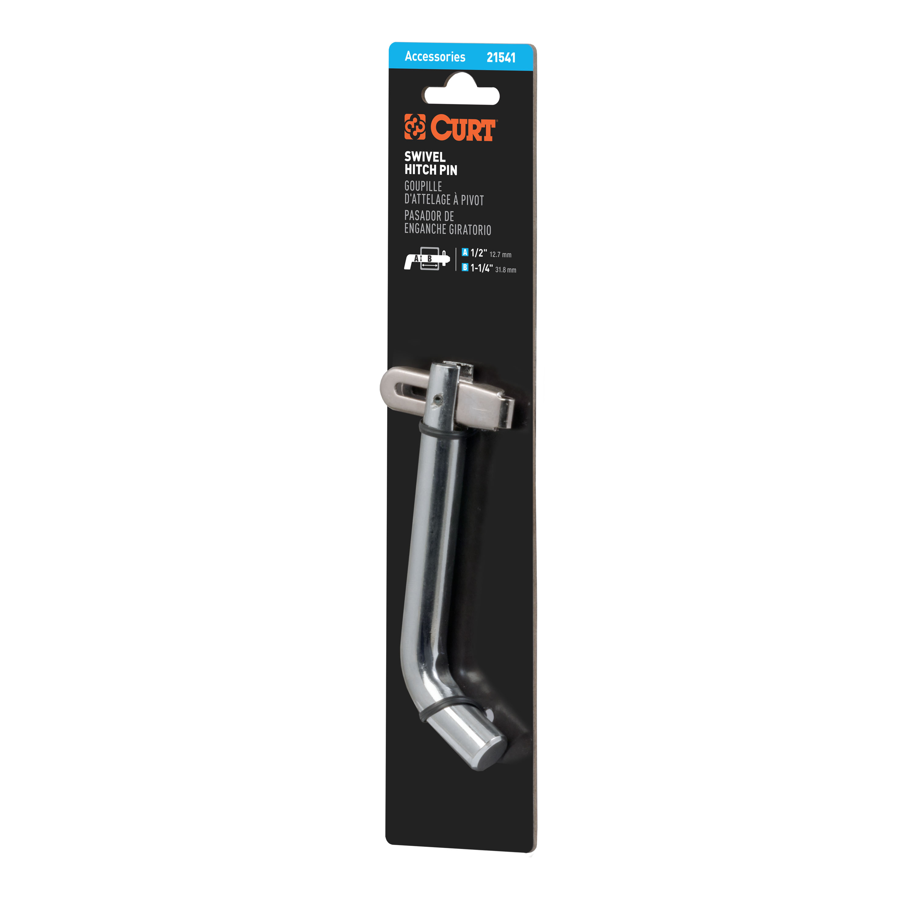 CURT 21541 Swivel Trailer Hitch Pin, 1/2-Inch Diameter, Fits 1-1/4-Inch Receiver thumbnail 7