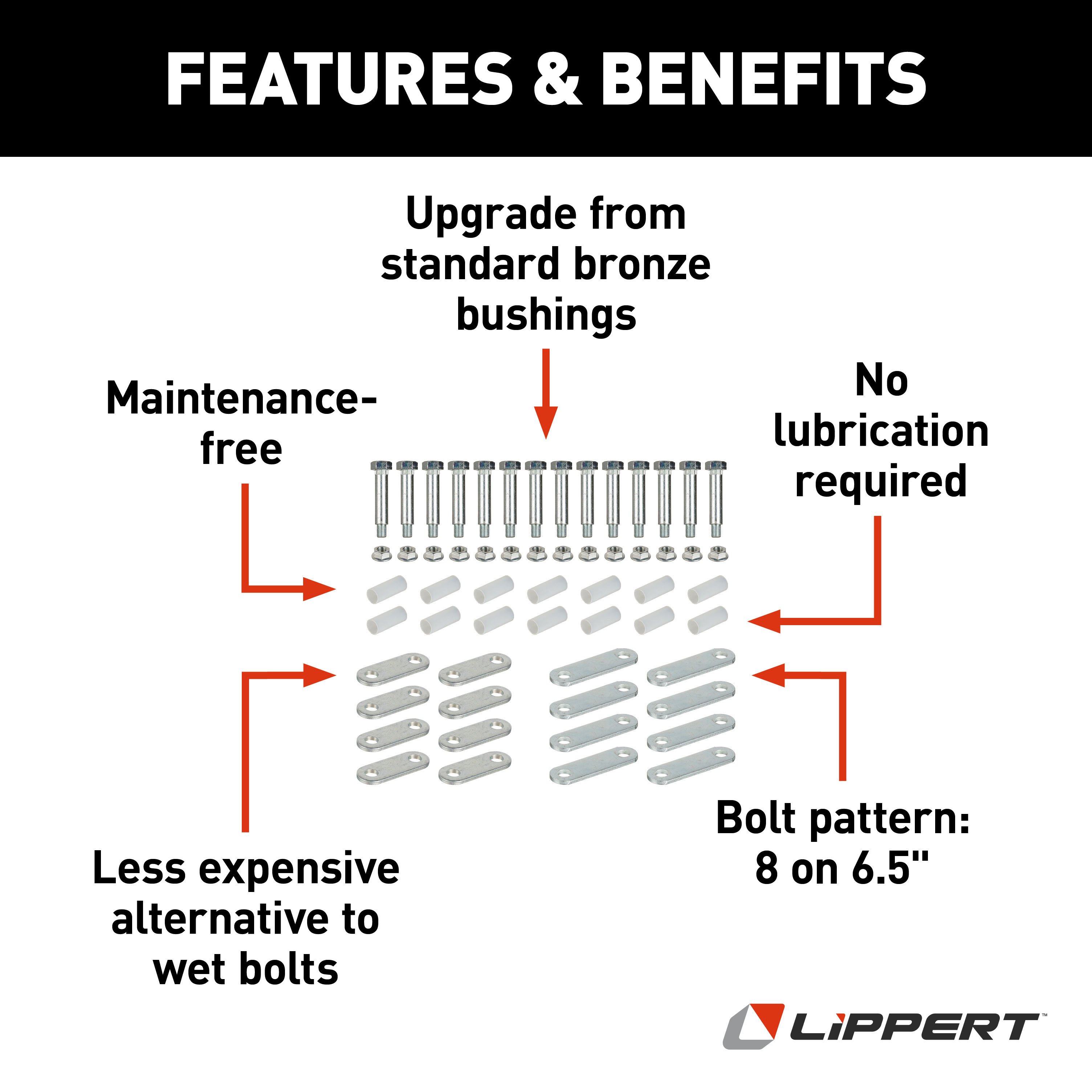 Lippert Lippert Universal Tandem Axle Repair Kit - Nylon Bushing 2020219547 thumbnail 1