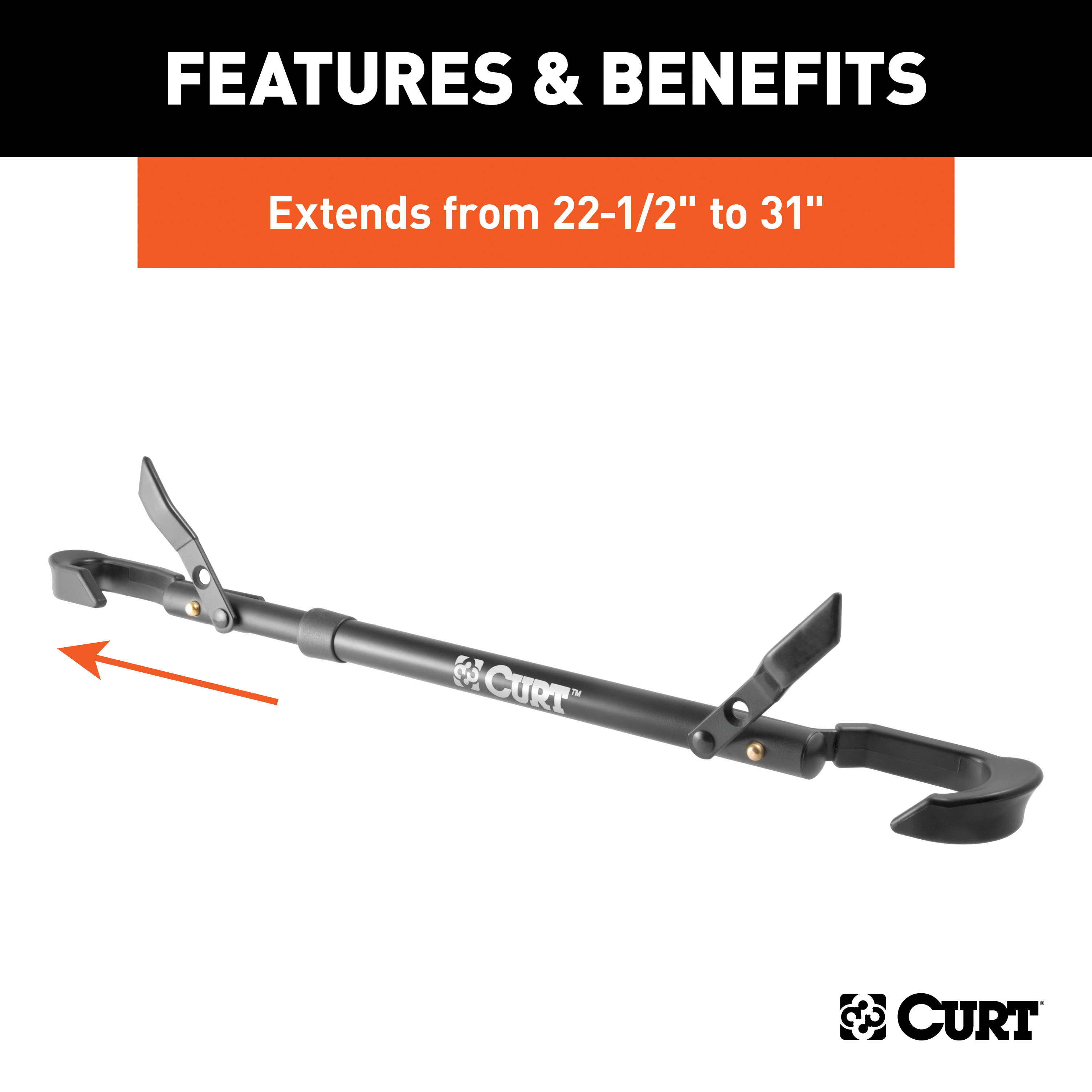 CURT 18016 Adjustable 22-1/2 to 31-Inch Bike Rack Adapter for Women's Bike, Angled Frame thumbnail 3