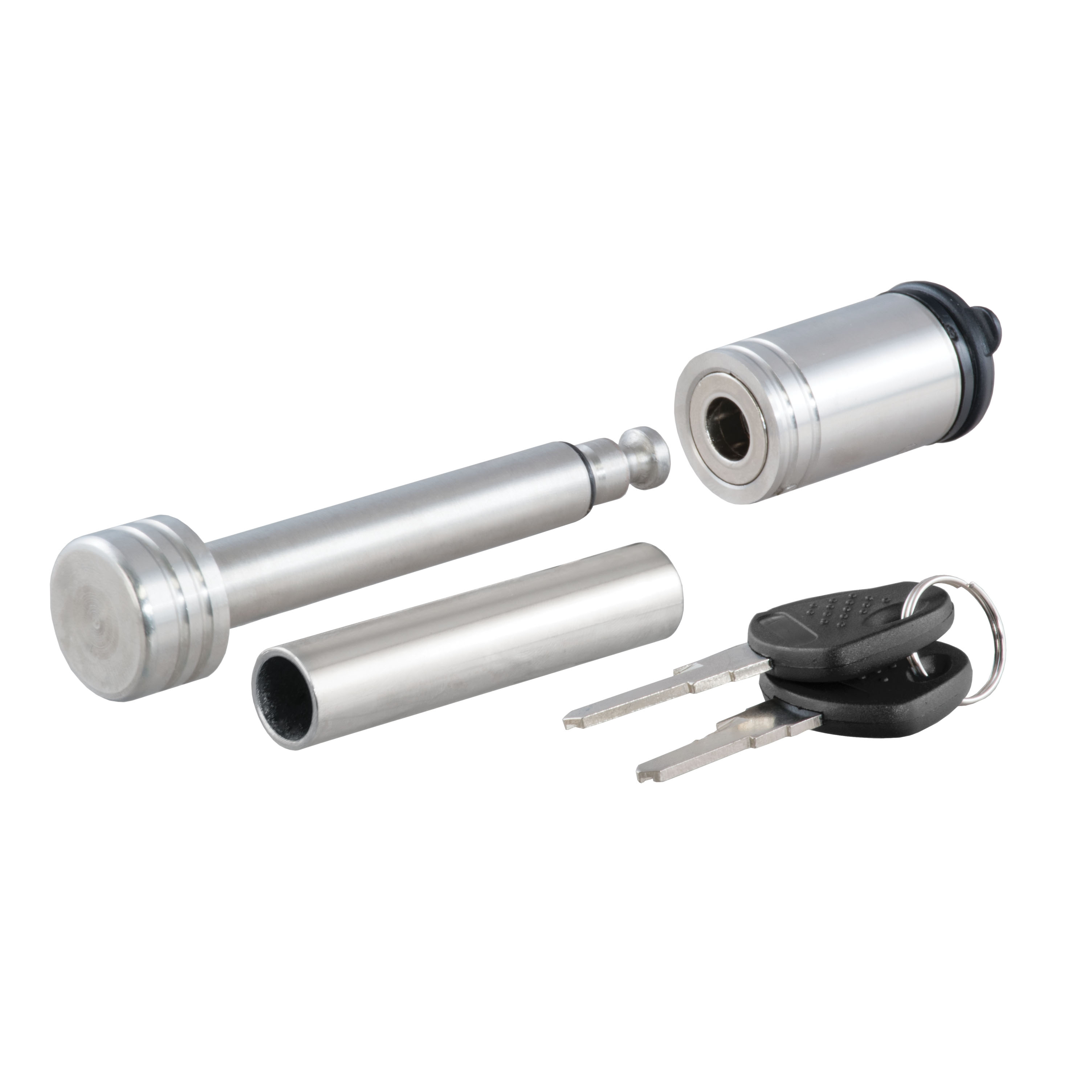 CURT 23517 Stainless Steel Trailer Hitch Lock, 1/2-Inch Pin Diameter, 5/8-Inch Adapter, Fits 1-1/4 or 2-Inch Receiver thumbnail 0