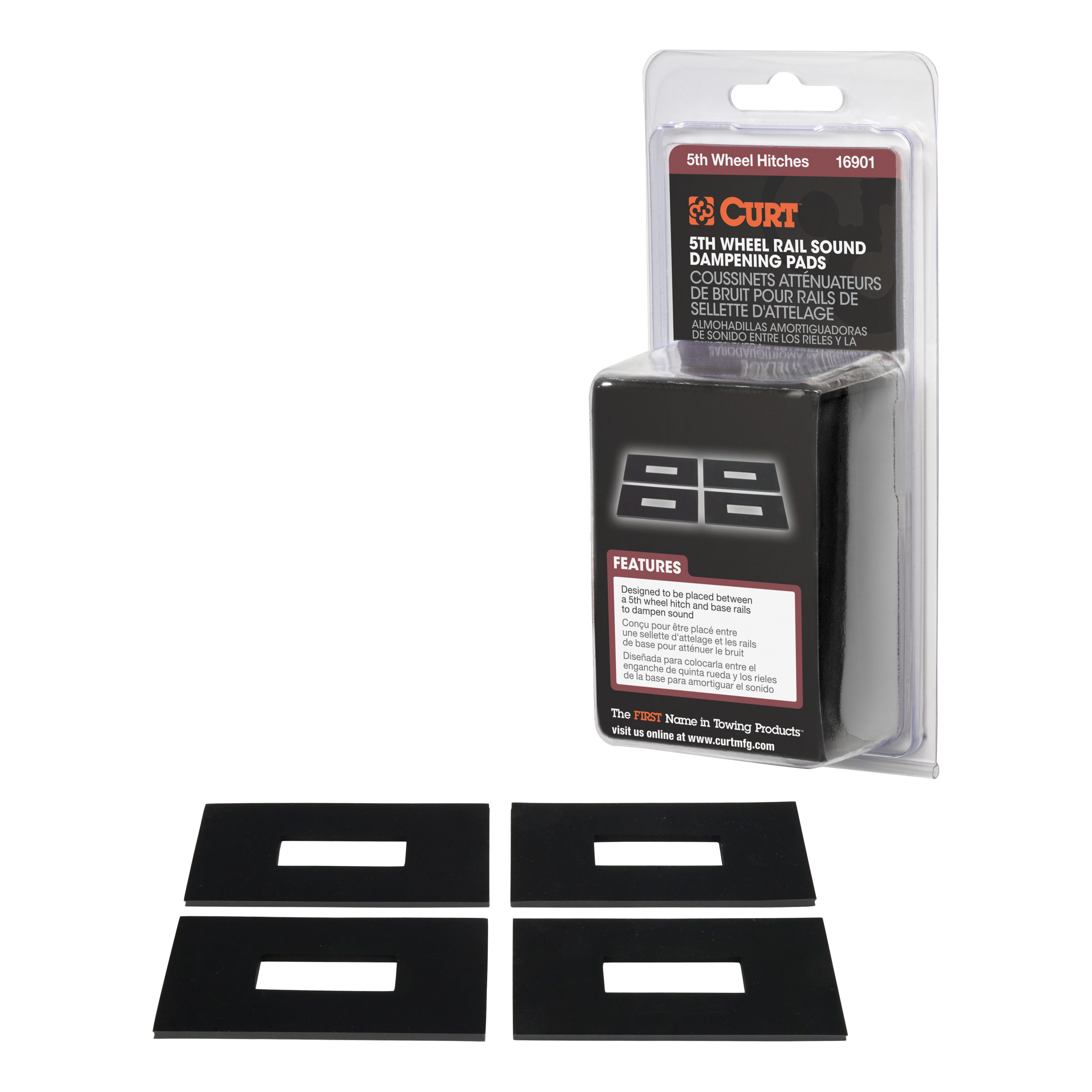 CURT 5th Wheel Rail Sound Dampening Pads, 4-Pack 16901 thumbnail 0