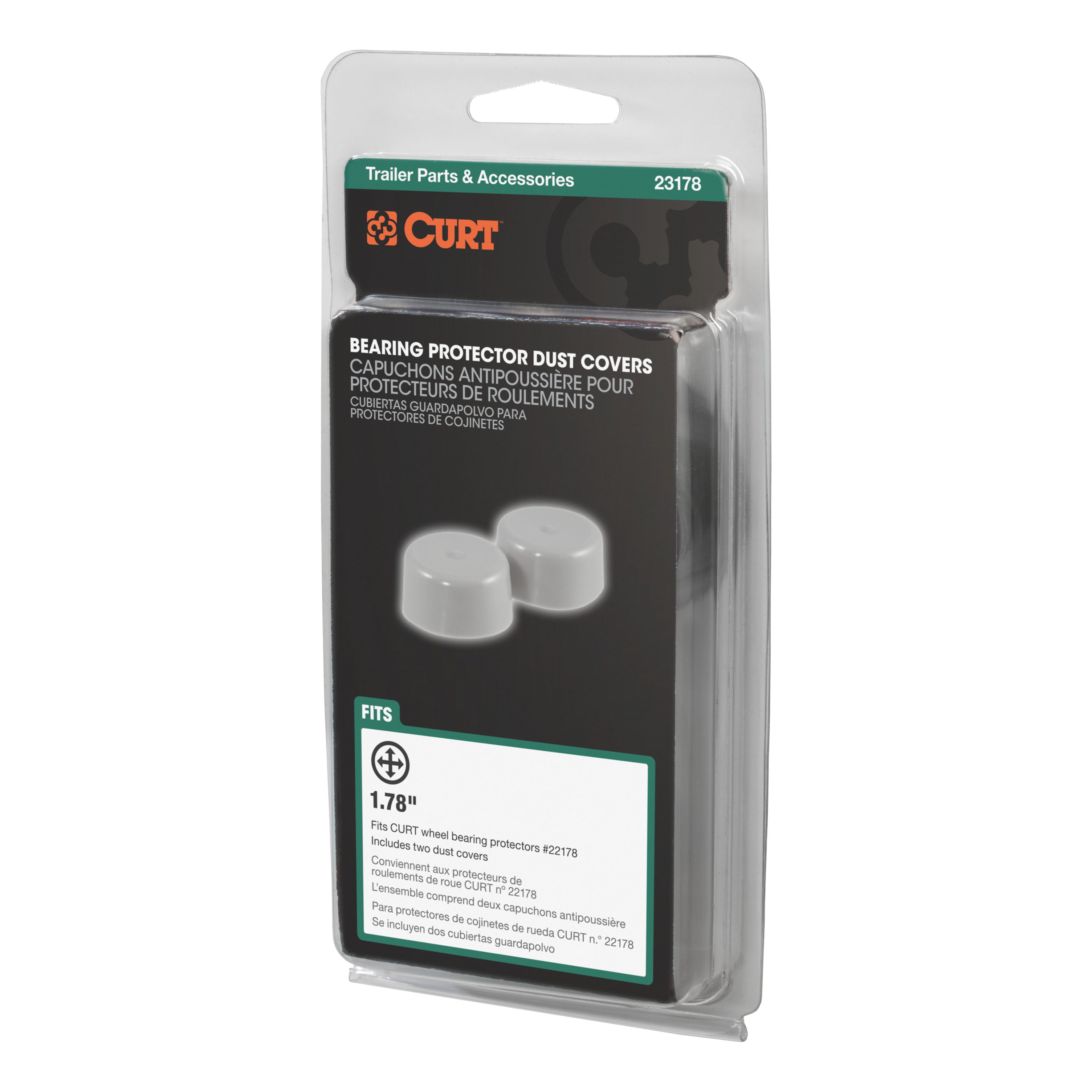 CURT 23178 1.78-Inch Trailer Wheel Bearing Protector Dust Covers, 2-Pack thumbnail 2